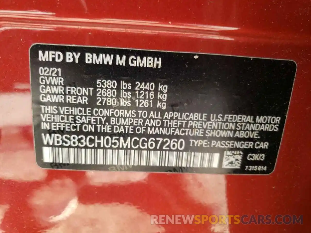 13 Фотография поврежденного автомобиля WBS83CH05MCG67260 BMW M5 2021