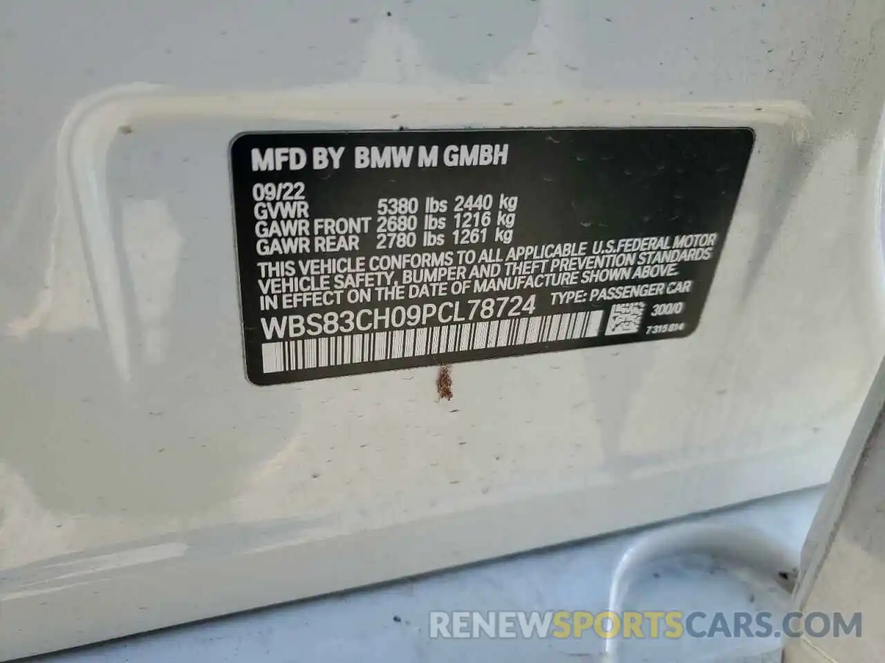 12 Photograph of a damaged car WBS83CH09PCL78724 BMW M5 2023