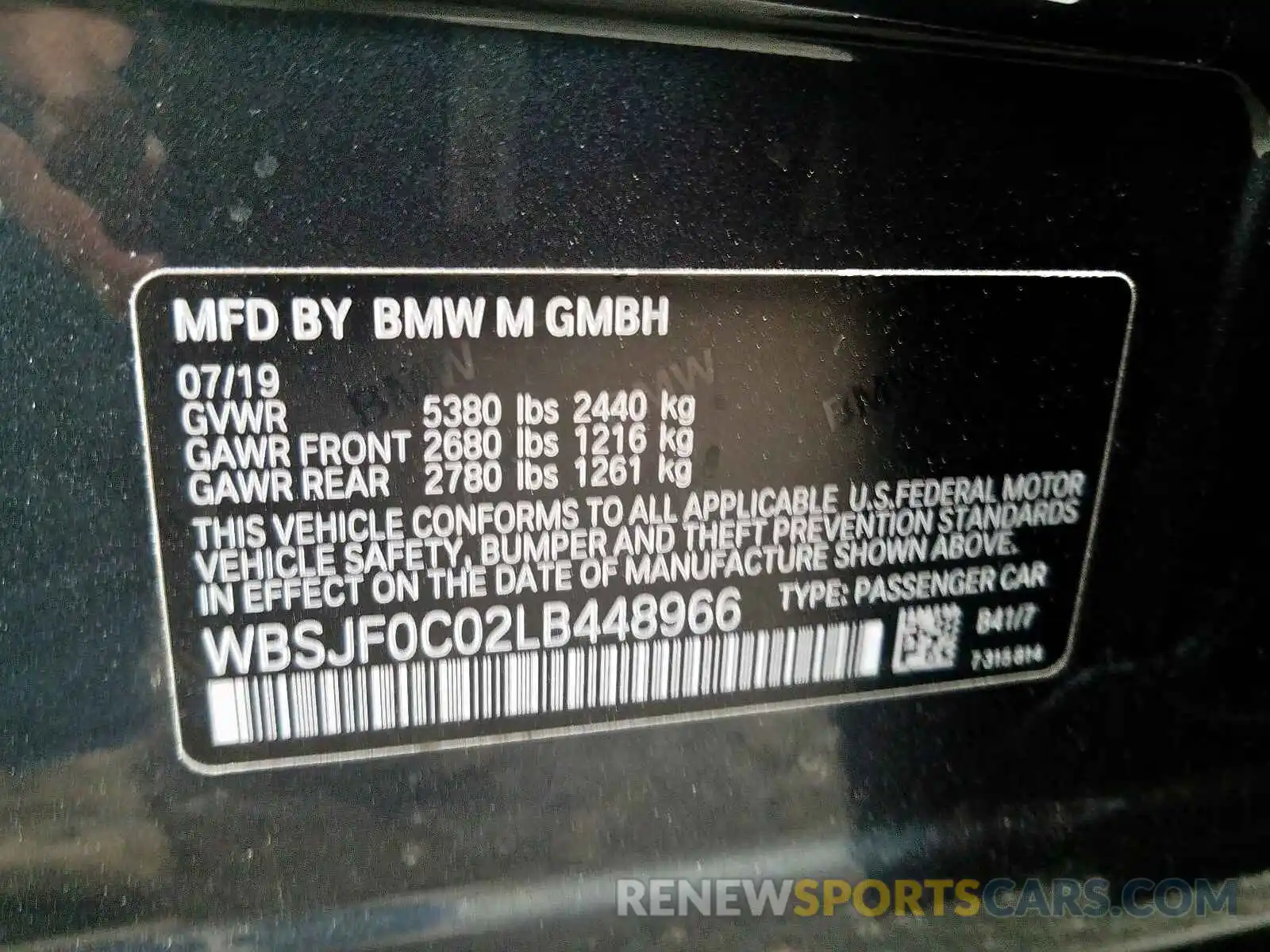 10 Фотография поврежденного автомобиля WBSJF0C02LB448966 BMW M5 BASE 2020