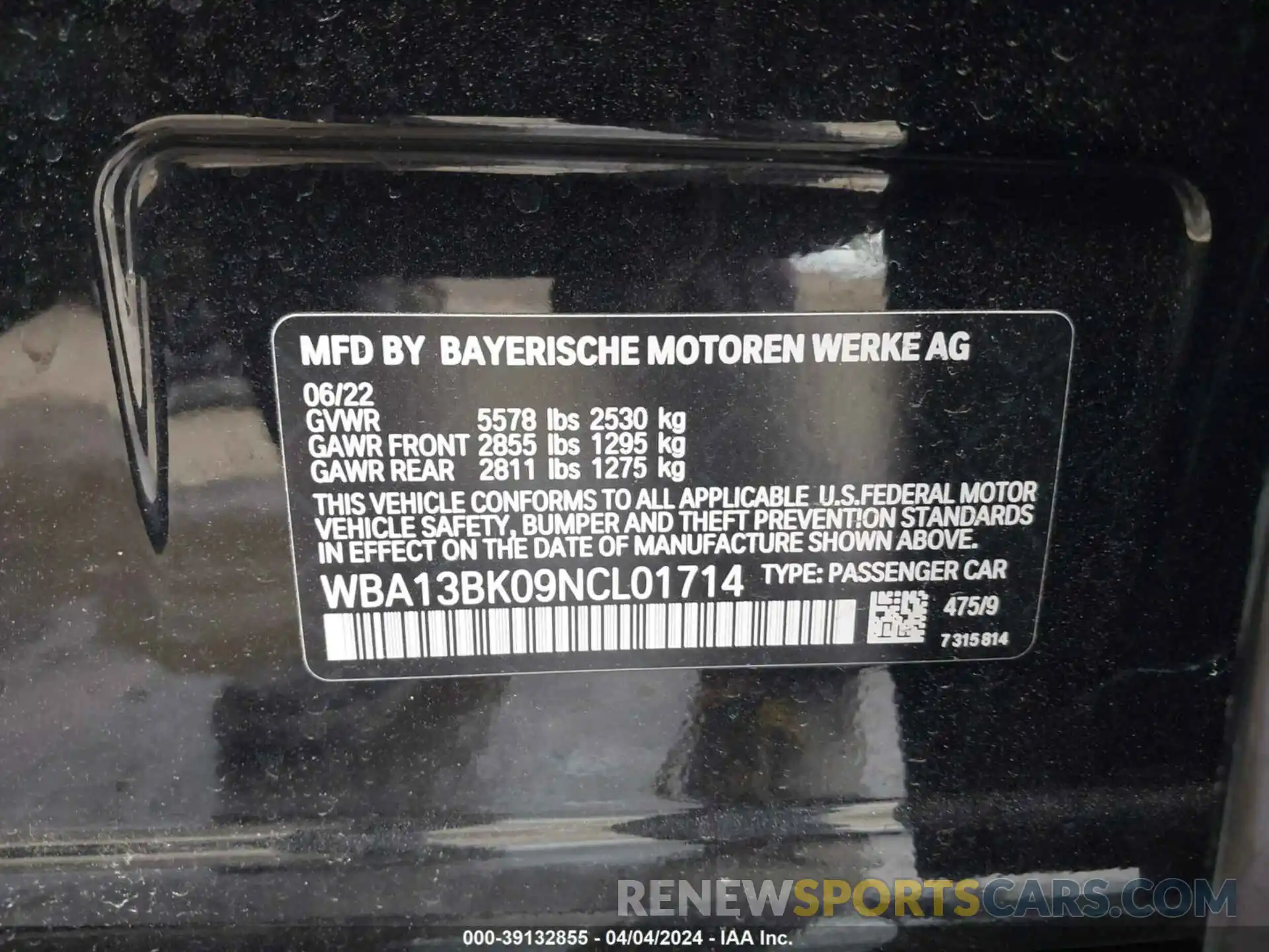 9 Фотография поврежденного автомобиля WBA13BK09NCL01714 BMW M550 2022