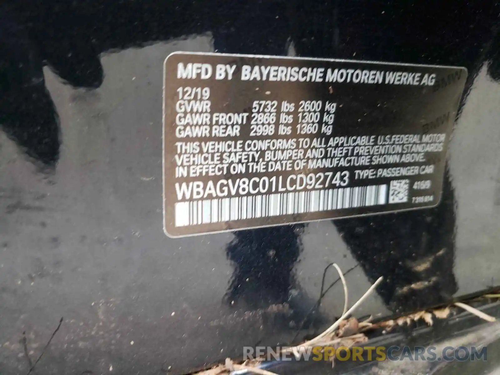 10 Фотография поврежденного автомобиля WBAGV8C01LCD92743 BMW M8 2020