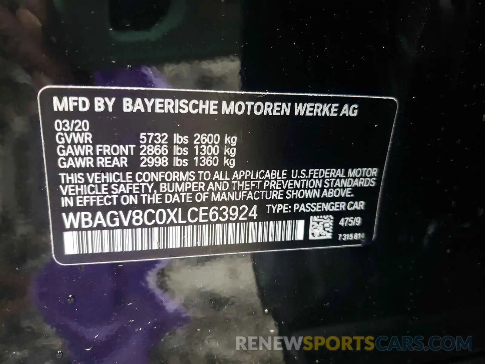 10 Фотография поврежденного автомобиля WBAGV8C0XLCE63924 BMW M8 2020