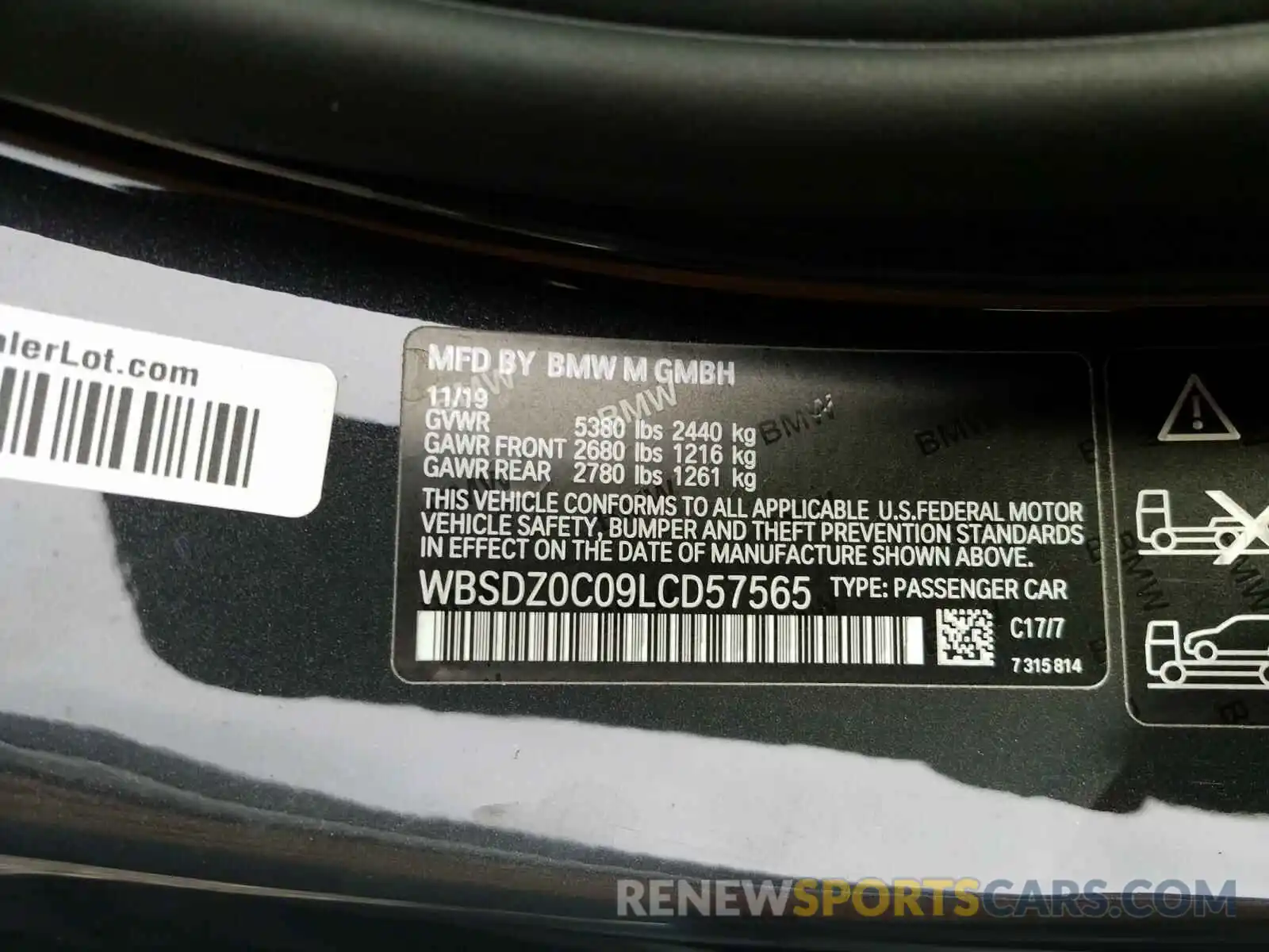 10 Фотография поврежденного автомобиля WBSDZ0C09LCD57565 BMW M8 2020