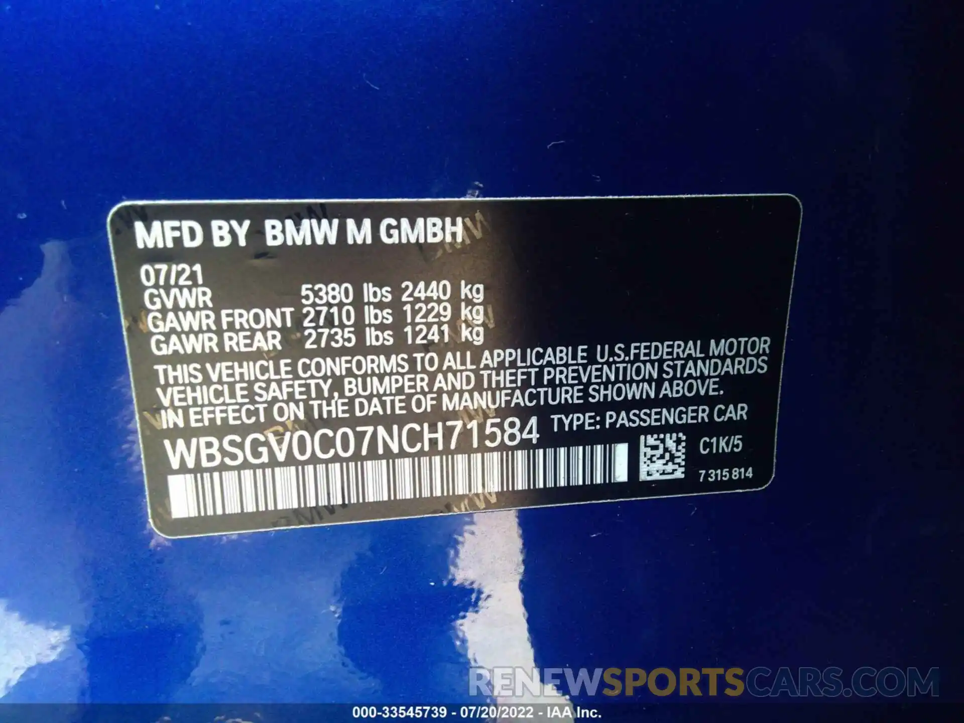 9 Photograph of a damaged car WBSGV0C07NCH71584 BMW M8 2022