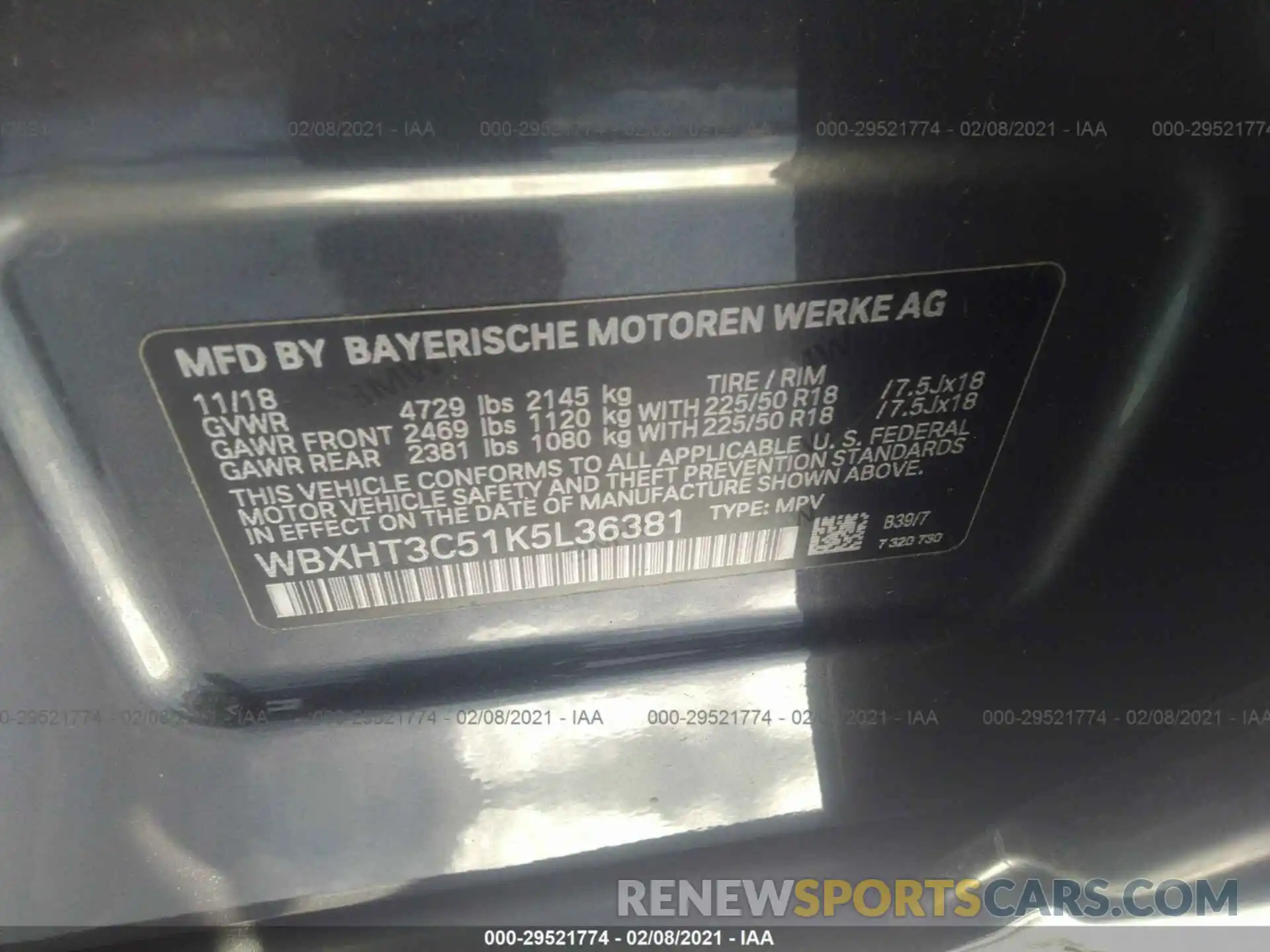 9 Photograph of a damaged car WBXHT3C51K5L36381 BMW X1 2019