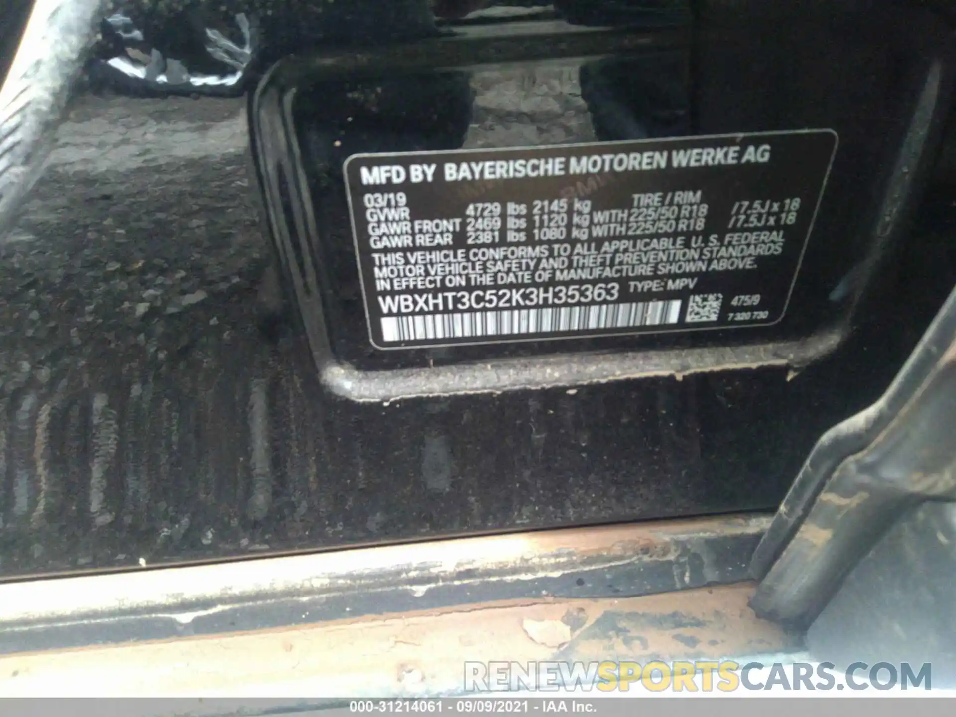 9 Фотография поврежденного автомобиля WBXHT3C52K3H35363 BMW X1 2019