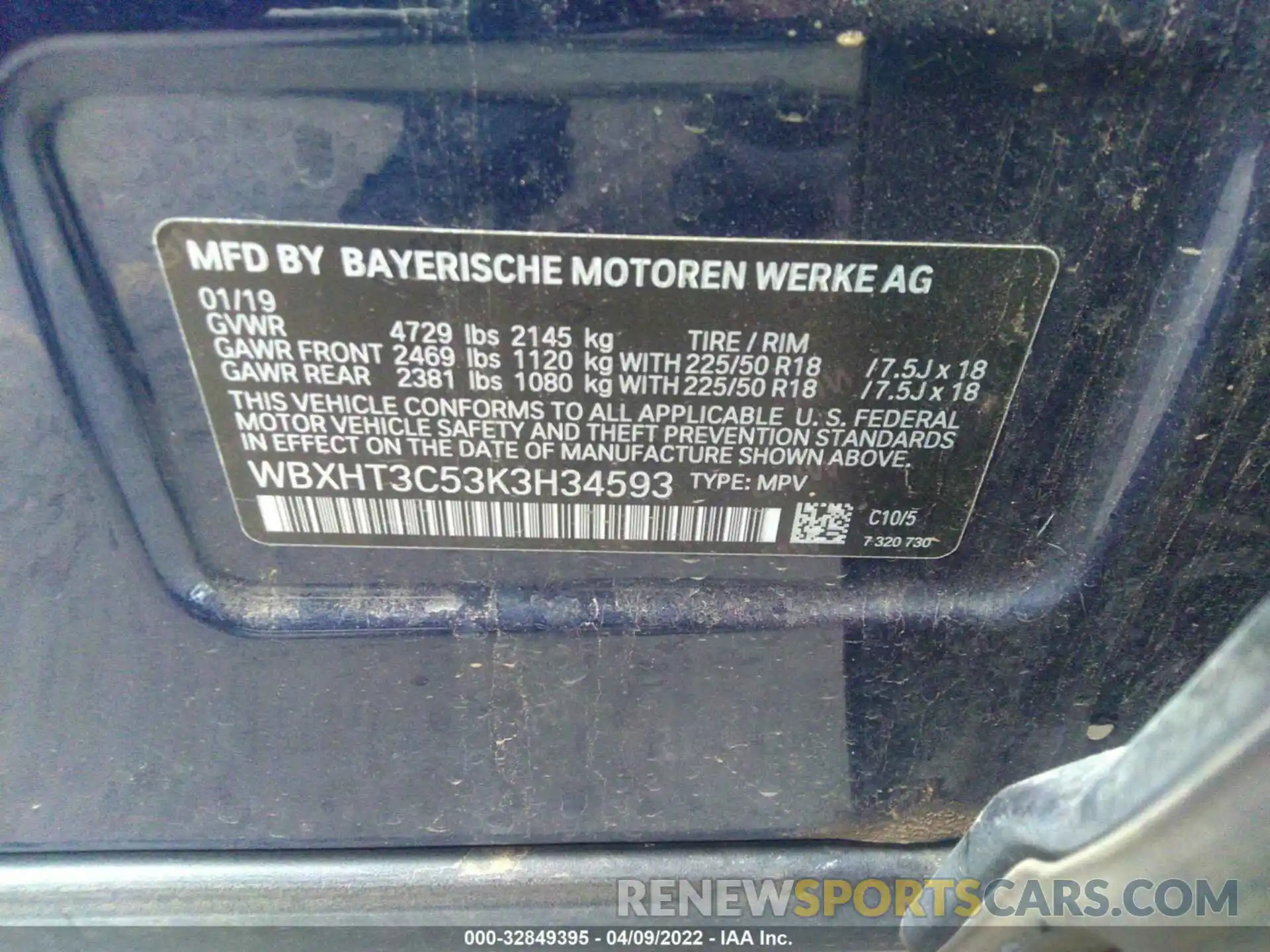 9 Фотография поврежденного автомобиля WBXHT3C53K3H34593 BMW X1 2019