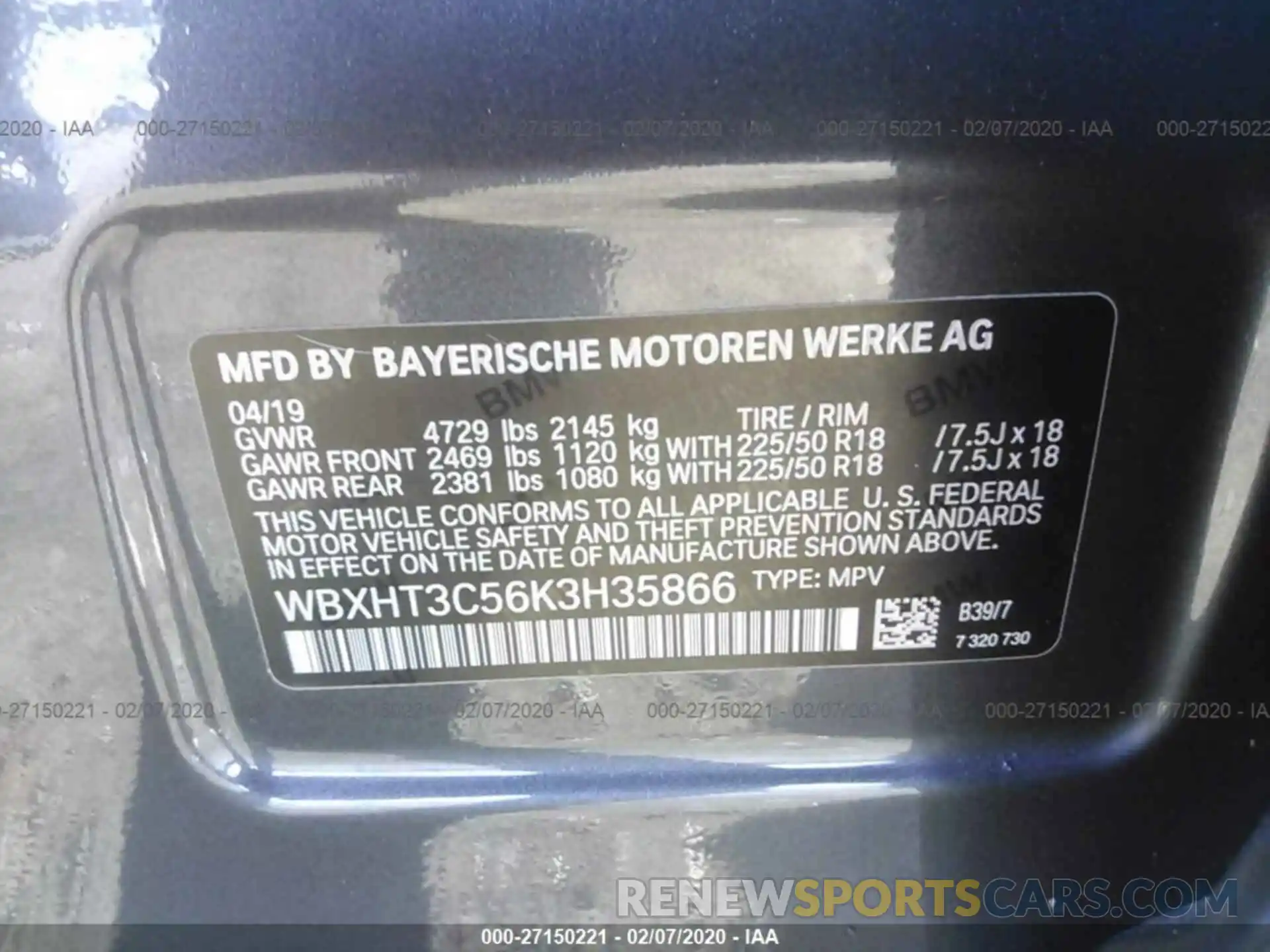 9 Photograph of a damaged car WBXHT3C56K3H35866 BMW X1 2019