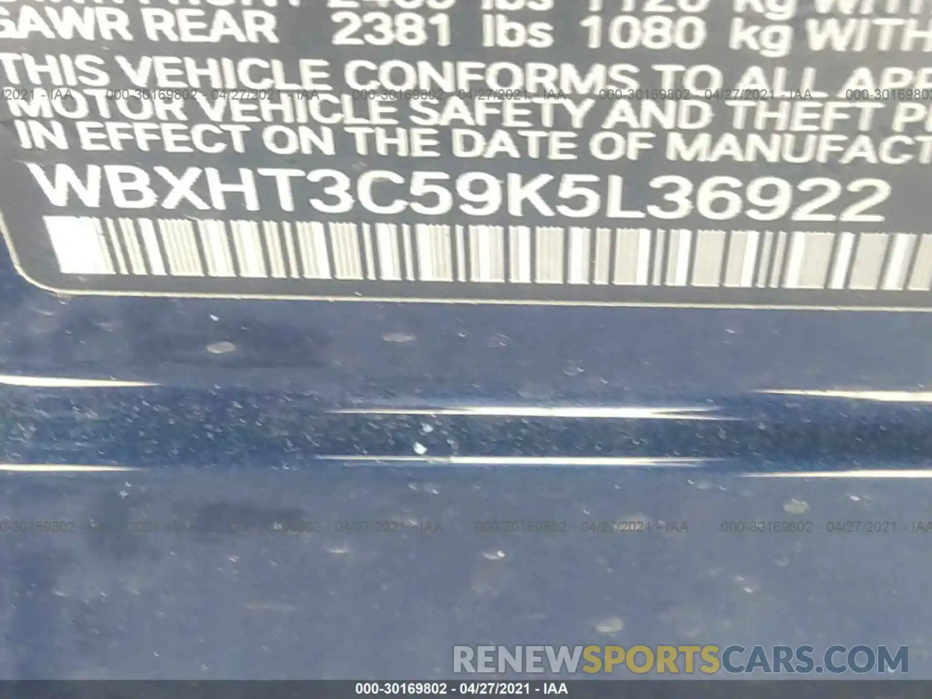 9 Photograph of a damaged car WBXHT3C59K5L36922 BMW X1 2019