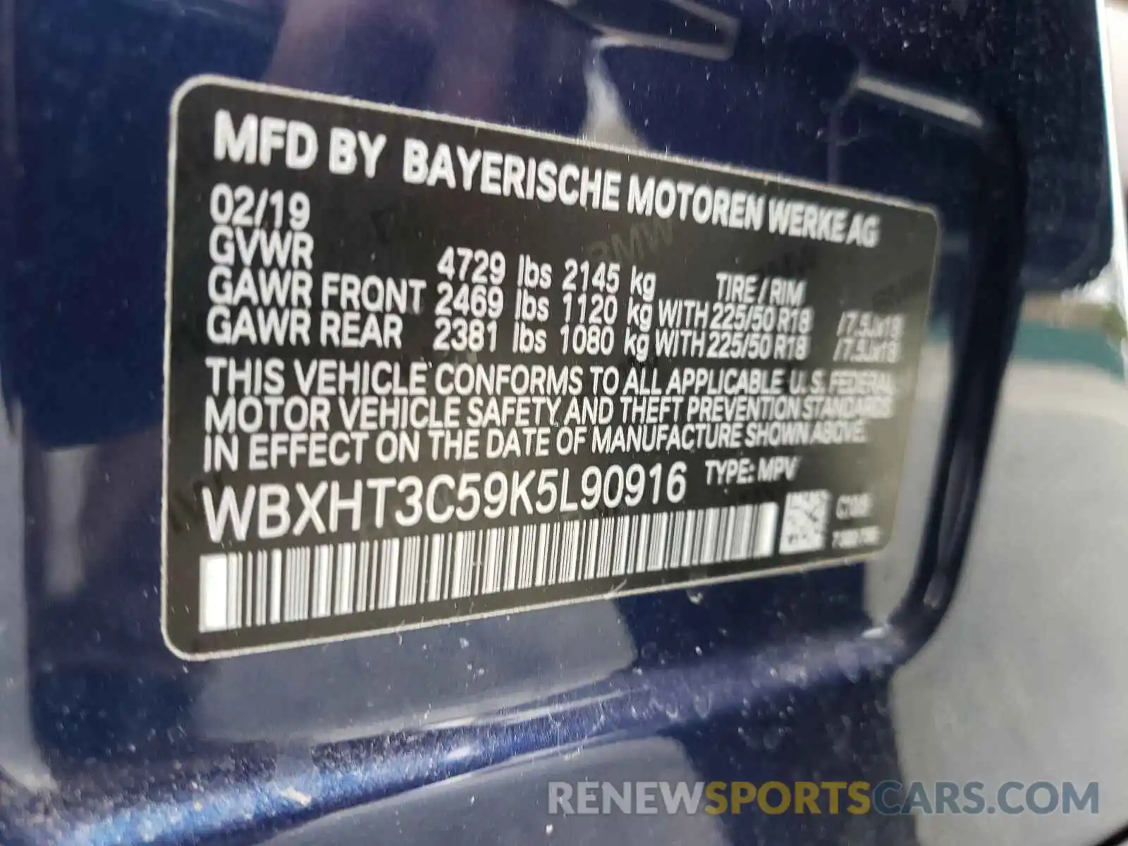 10 Photograph of a damaged car WBXHT3C59K5L90916 BMW X1 2019
