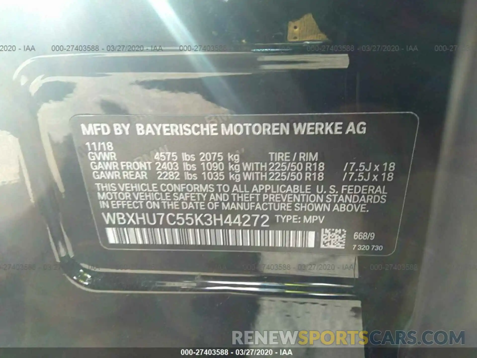 9 Фотография поврежденного автомобиля WBXHU7C55K3H44272 BMW X1 2019