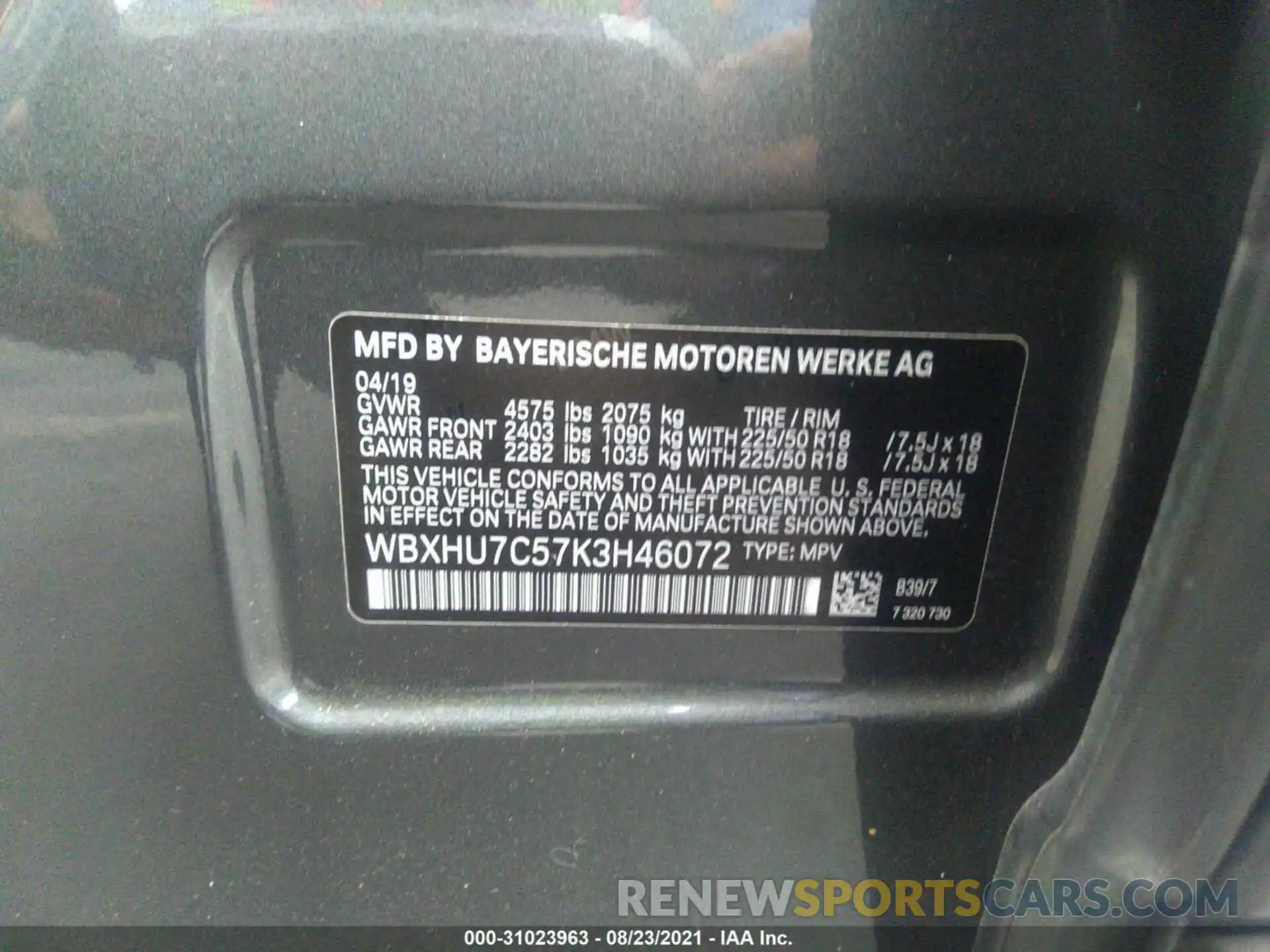 9 Фотография поврежденного автомобиля WBXHU7C57K3H46072 BMW X1 2019