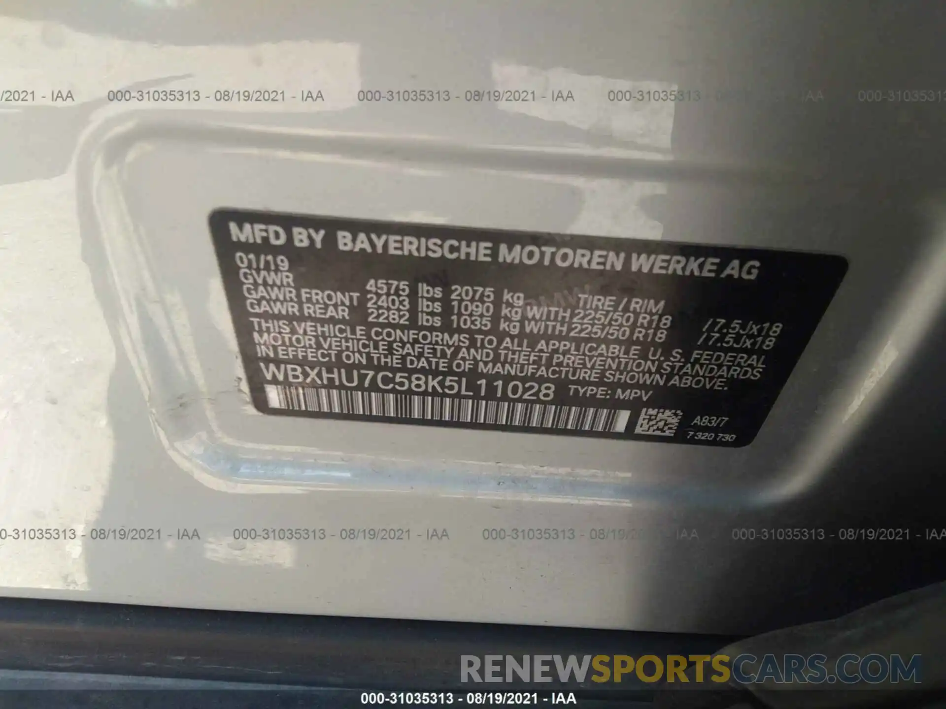 9 Фотография поврежденного автомобиля WBXHU7C58K5L11028 BMW X1 2019