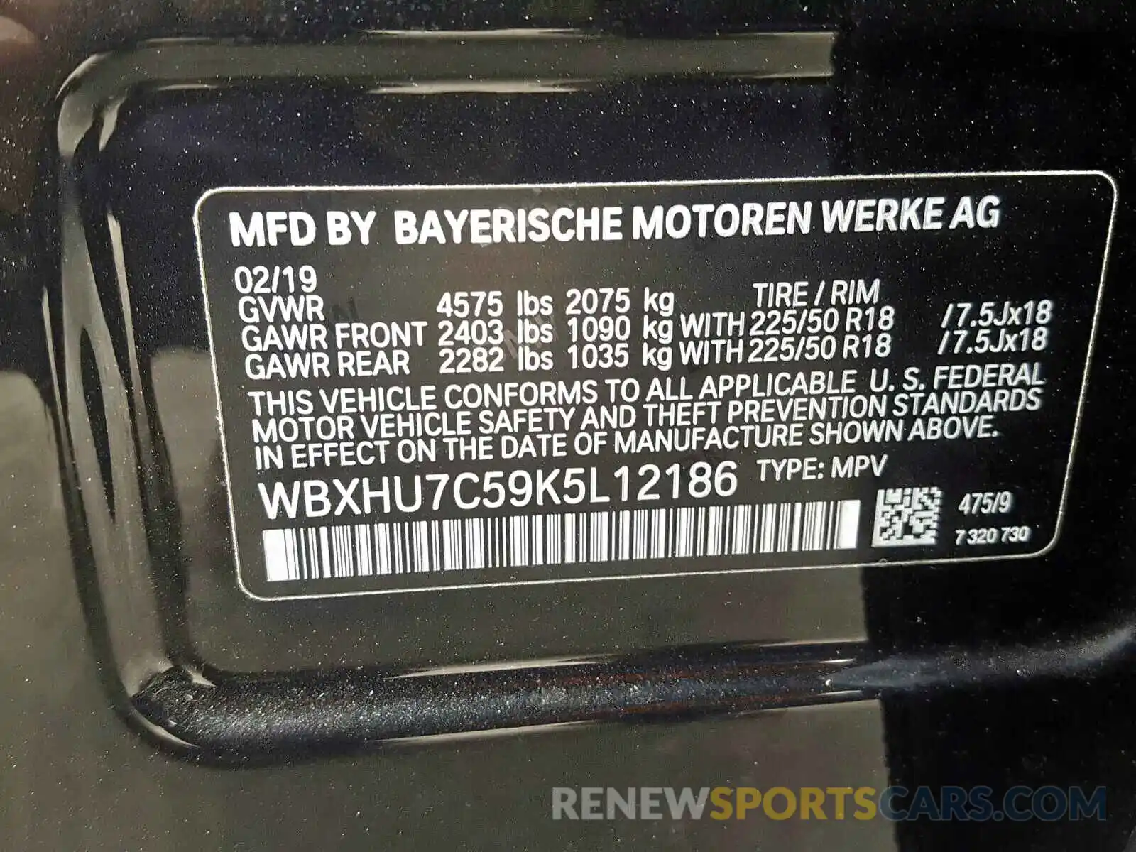 10 Photograph of a damaged car WBXHU7C59K5L12186 BMW X1 2019