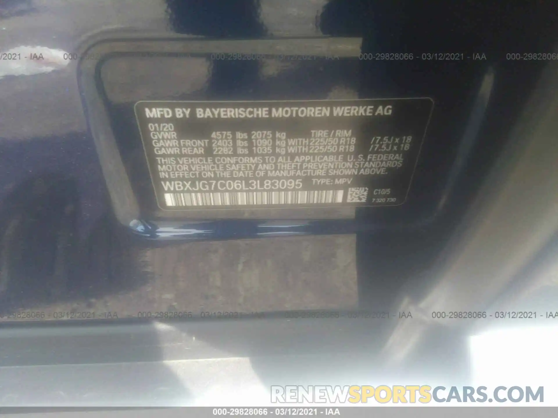9 Photograph of a damaged car WBXJG7C06L3L83095 BMW X1 2020