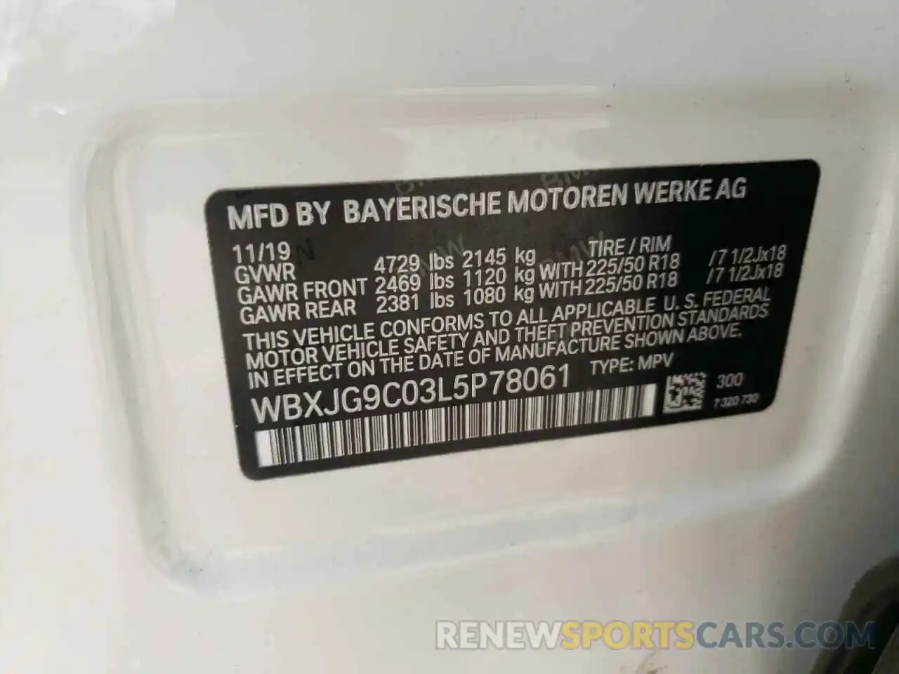 10 Фотография поврежденного автомобиля WBXJG9C03L5P78061 BMW X1 2020