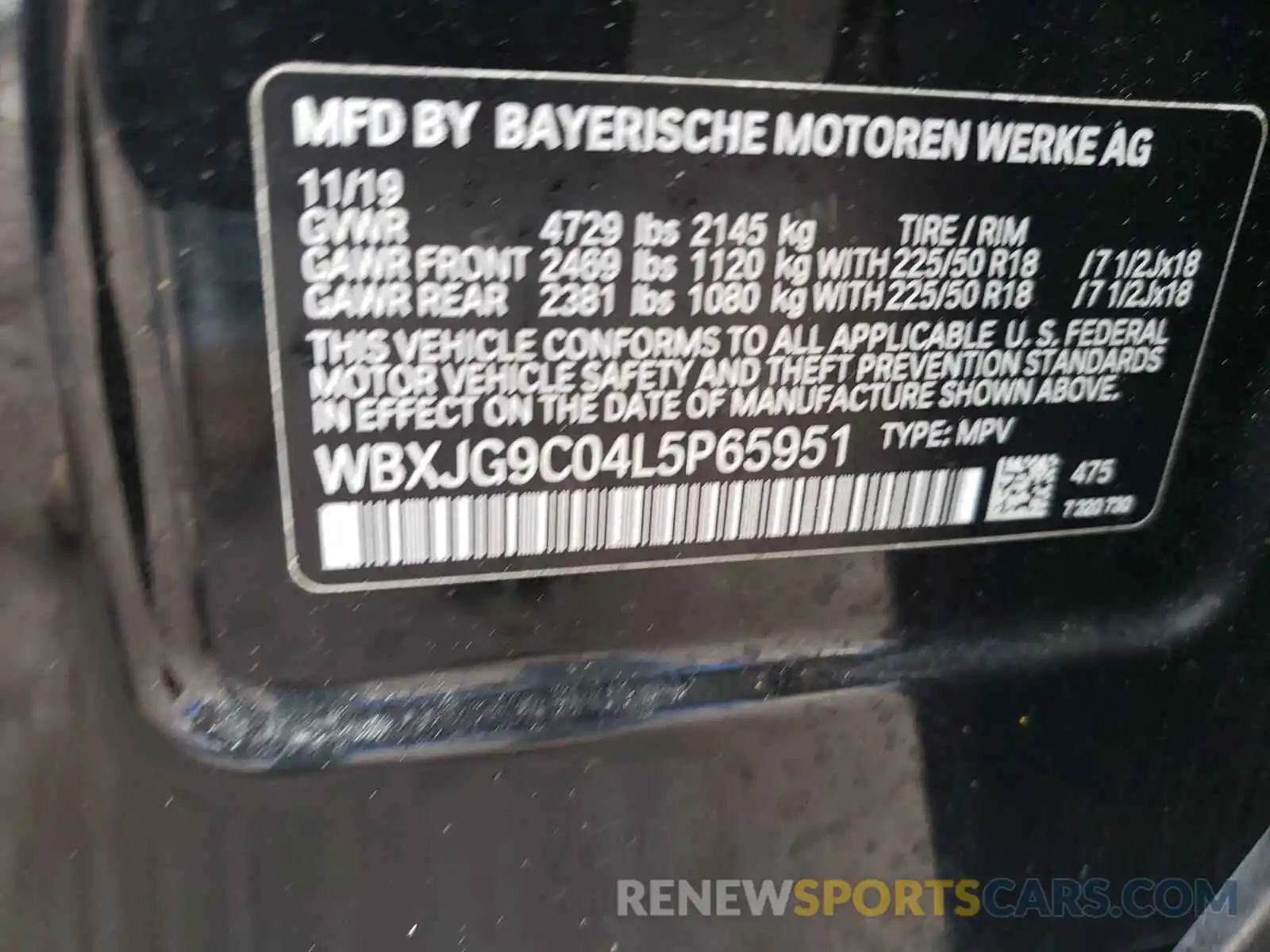 10 Фотография поврежденного автомобиля WBXJG9C04L5P65951 BMW X1 2020