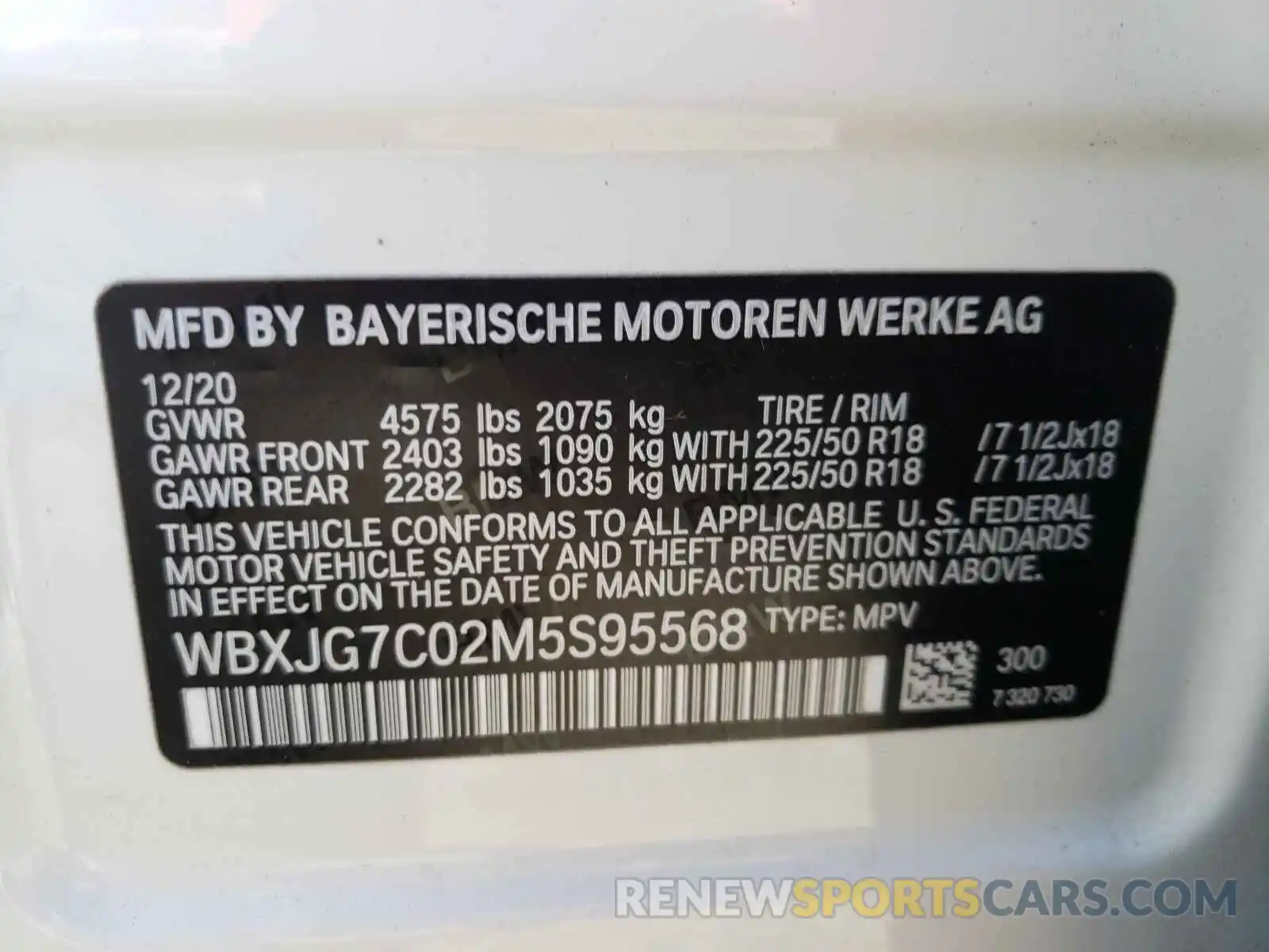10 Photograph of a damaged car WBXJG7C02M5S95568 BMW X1 2021