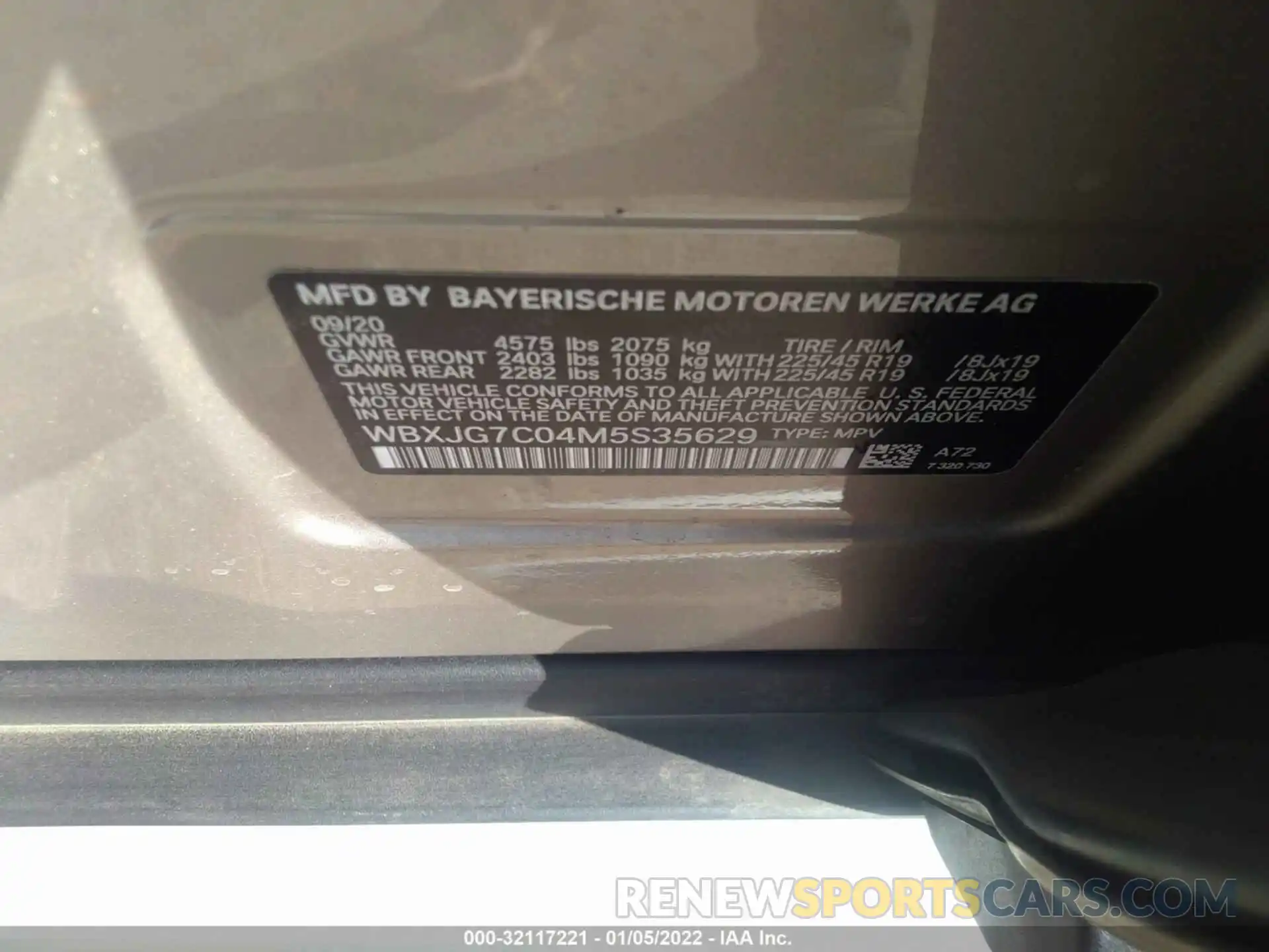 9 Фотография поврежденного автомобиля WBXJG7C04M5S35629 BMW X1 2021