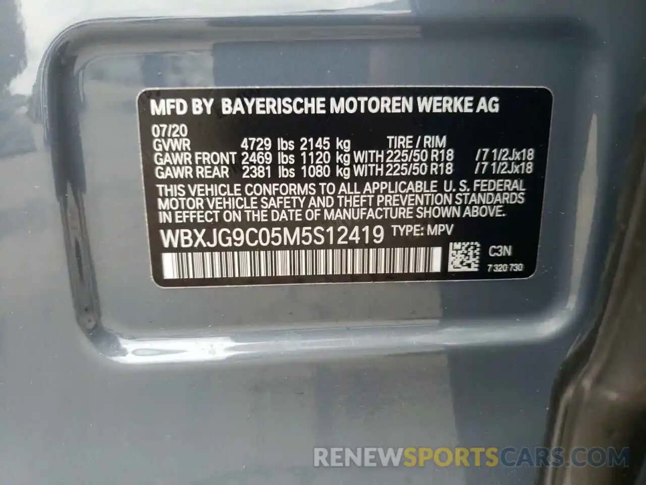 10 Фотография поврежденного автомобиля WBXJG9C05M5S12419 BMW X1 2021