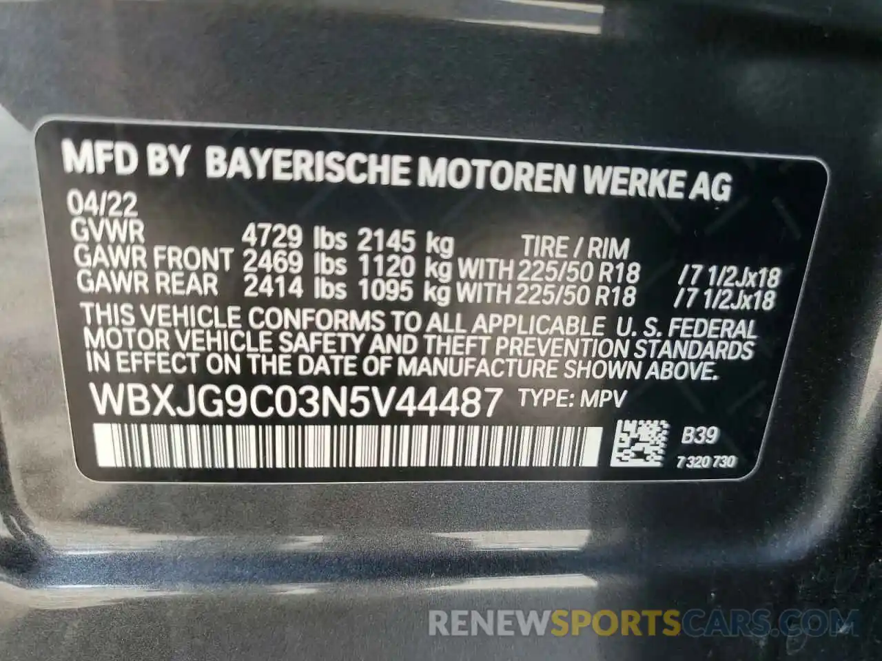 12 Фотография поврежденного автомобиля WBXJG9C03N5V44487 BMW X1 2022