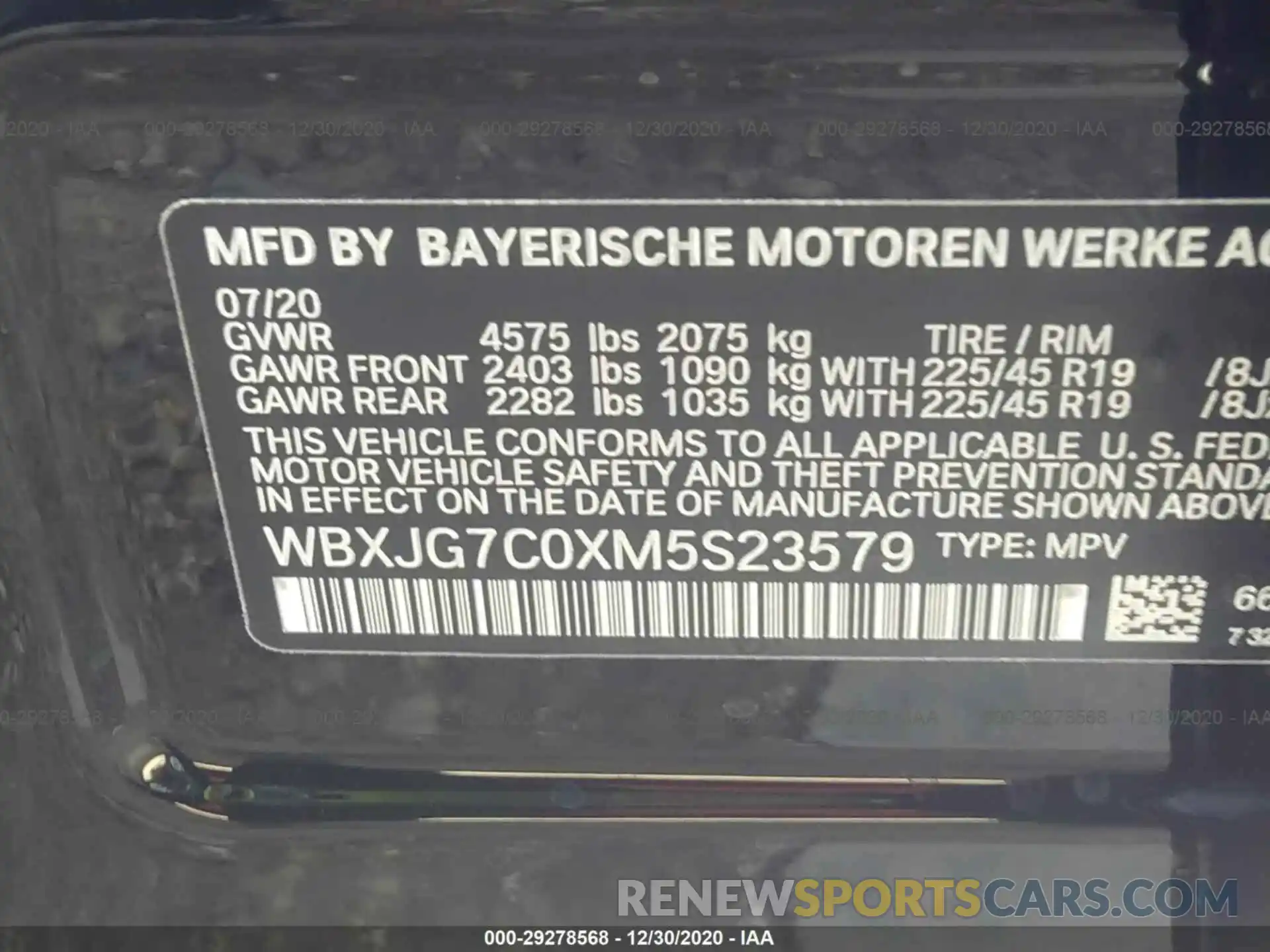 9 Photograph of a damaged car WBXJG7C0XM5S23579 BMW X1 XDRIVE 28I TURBO 2021