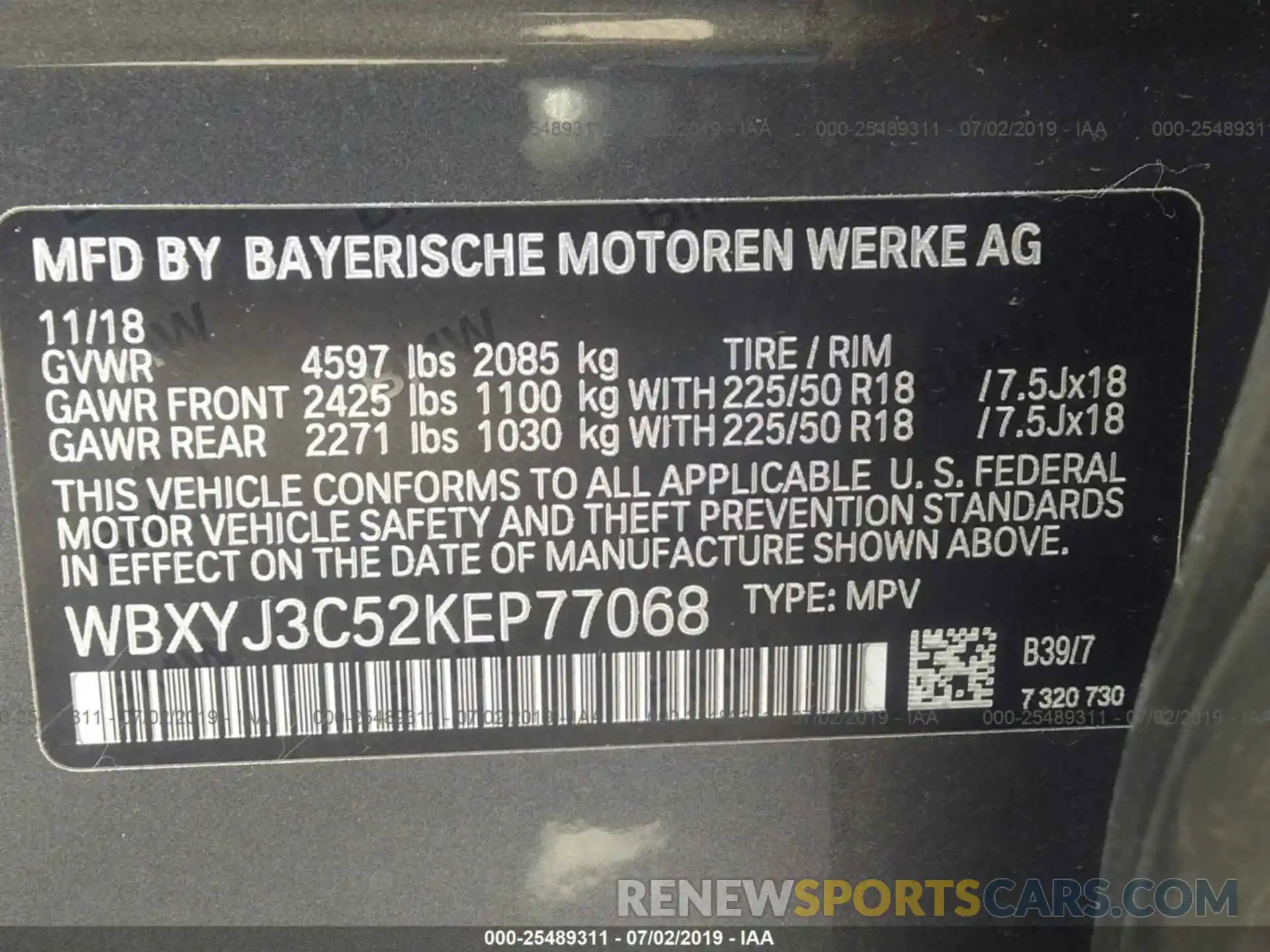 9 Photograph of a damaged car WBXYJ3C52KEP77068 BMW X2 2019