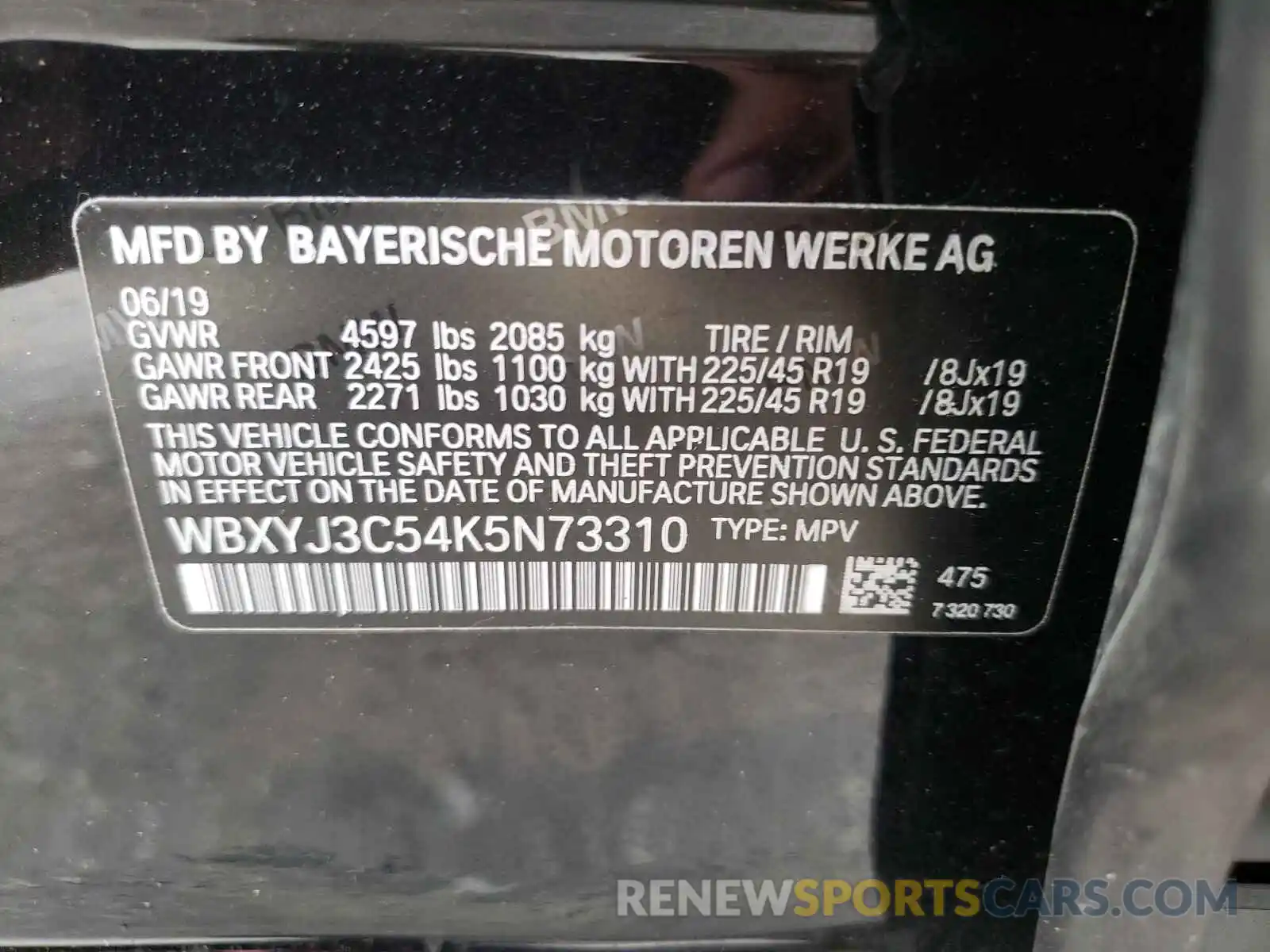 10 Фотография поврежденного автомобиля WBXYJ3C54K5N73310 BMW X2 2019