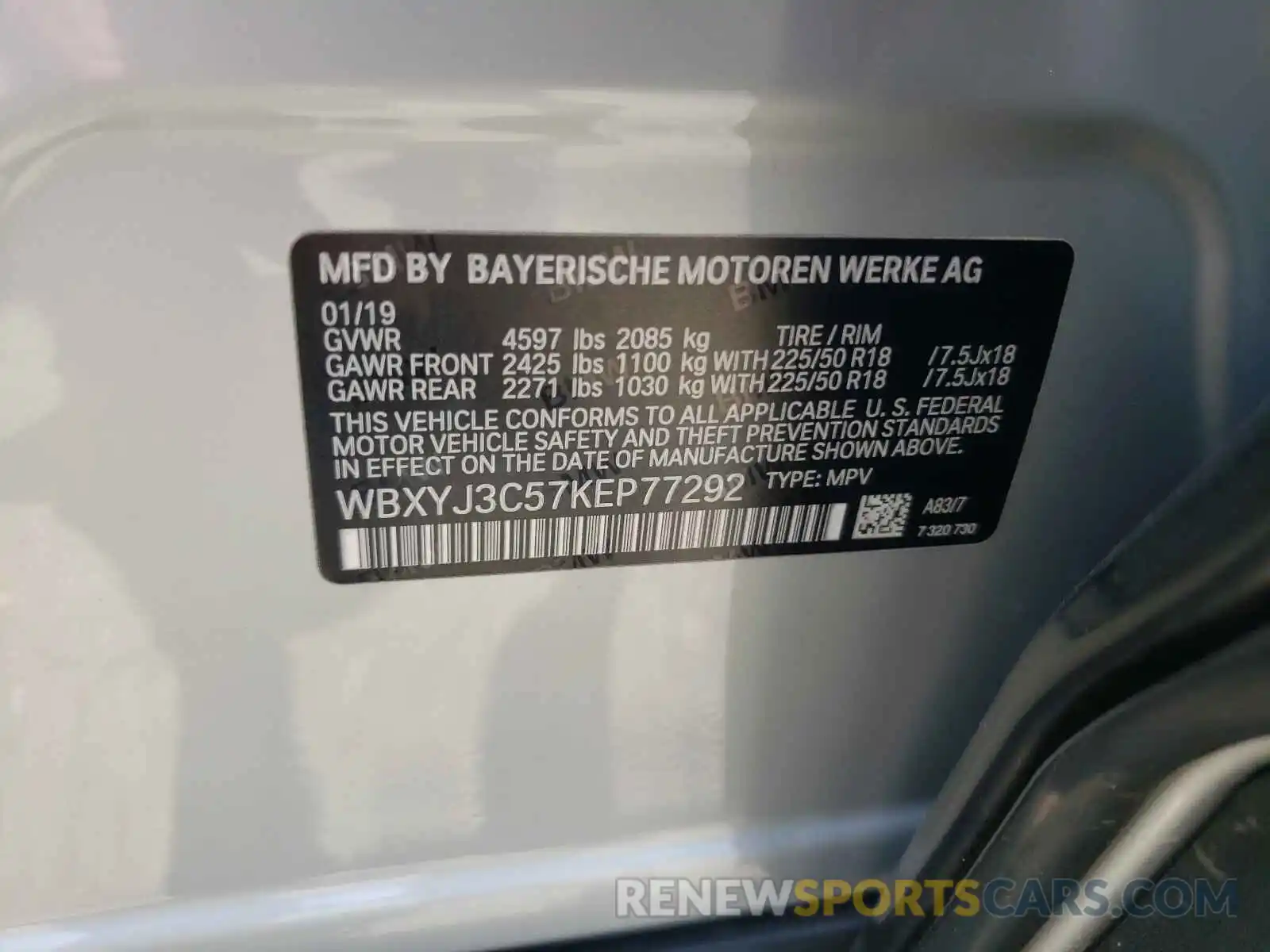 10 Photograph of a damaged car WBXYJ3C57KEP77292 BMW X2 2019