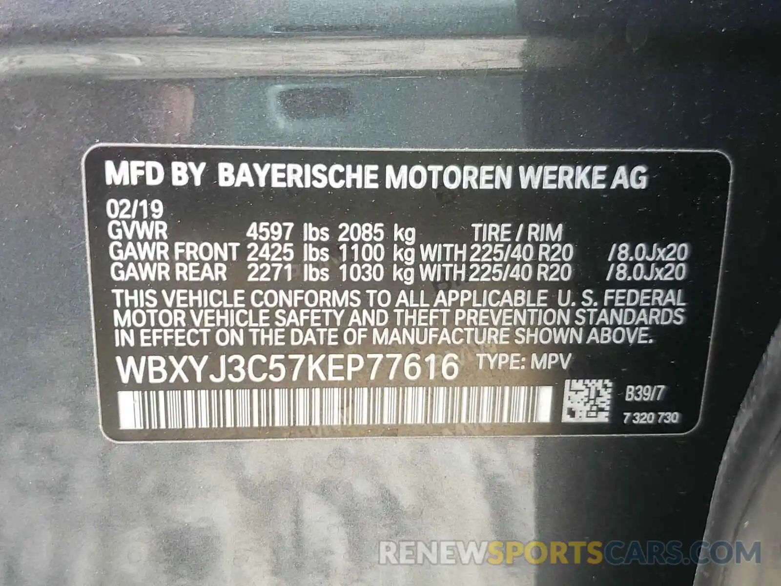 10 Фотография поврежденного автомобиля WBXYJ3C57KEP77616 BMW X2 2019