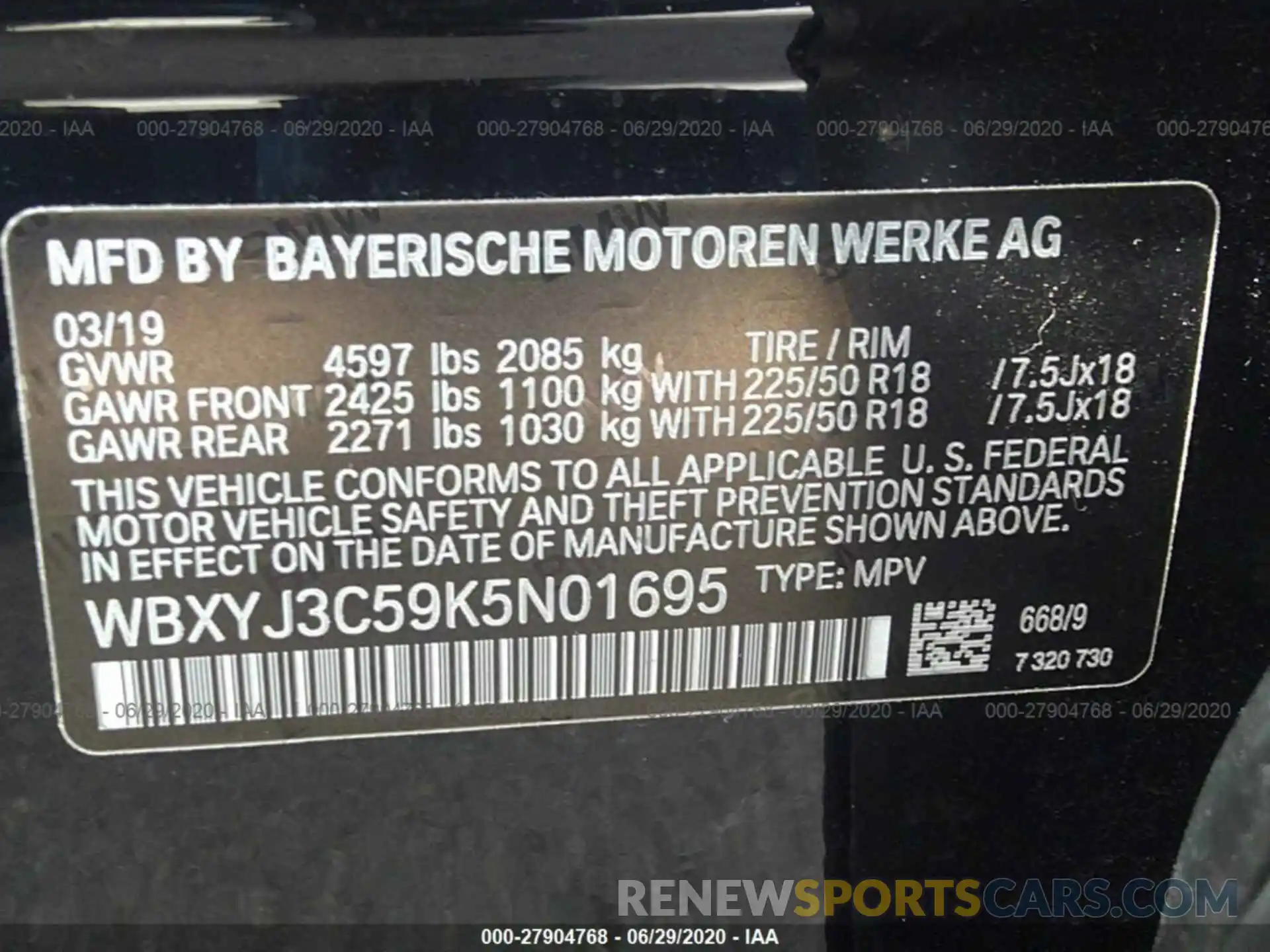 9 Фотография поврежденного автомобиля WBXYJ3C59K5N01695 BMW X2 2019