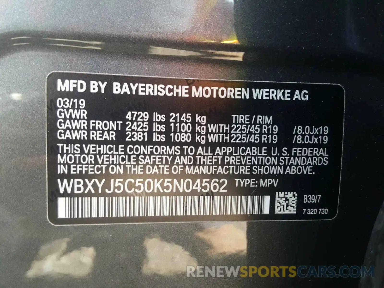 10 Фотография поврежденного автомобиля WBXYJ5C50K5N04562 BMW X2 2019