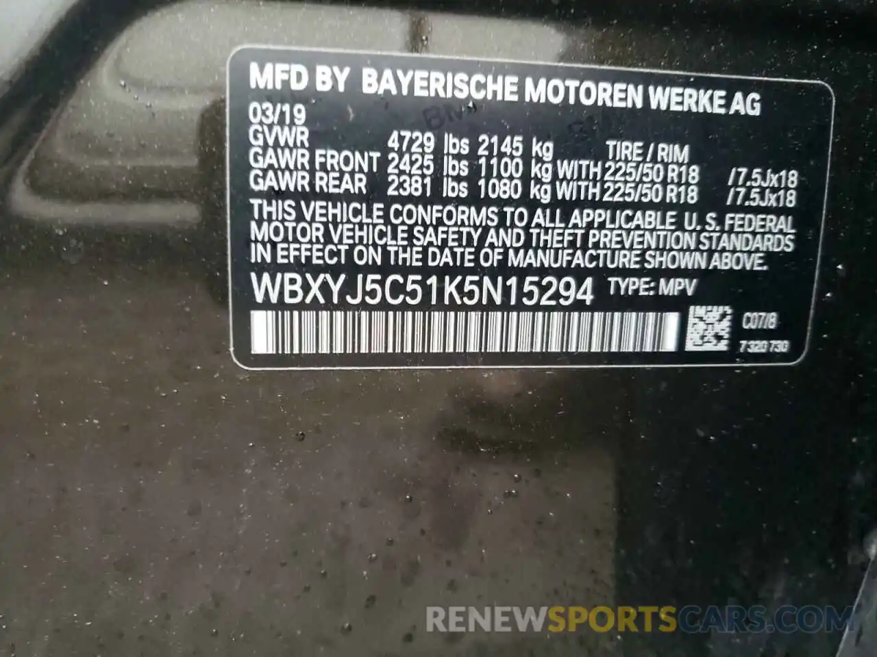 10 Фотография поврежденного автомобиля WBXYJ5C51K5N15294 BMW X2 2019