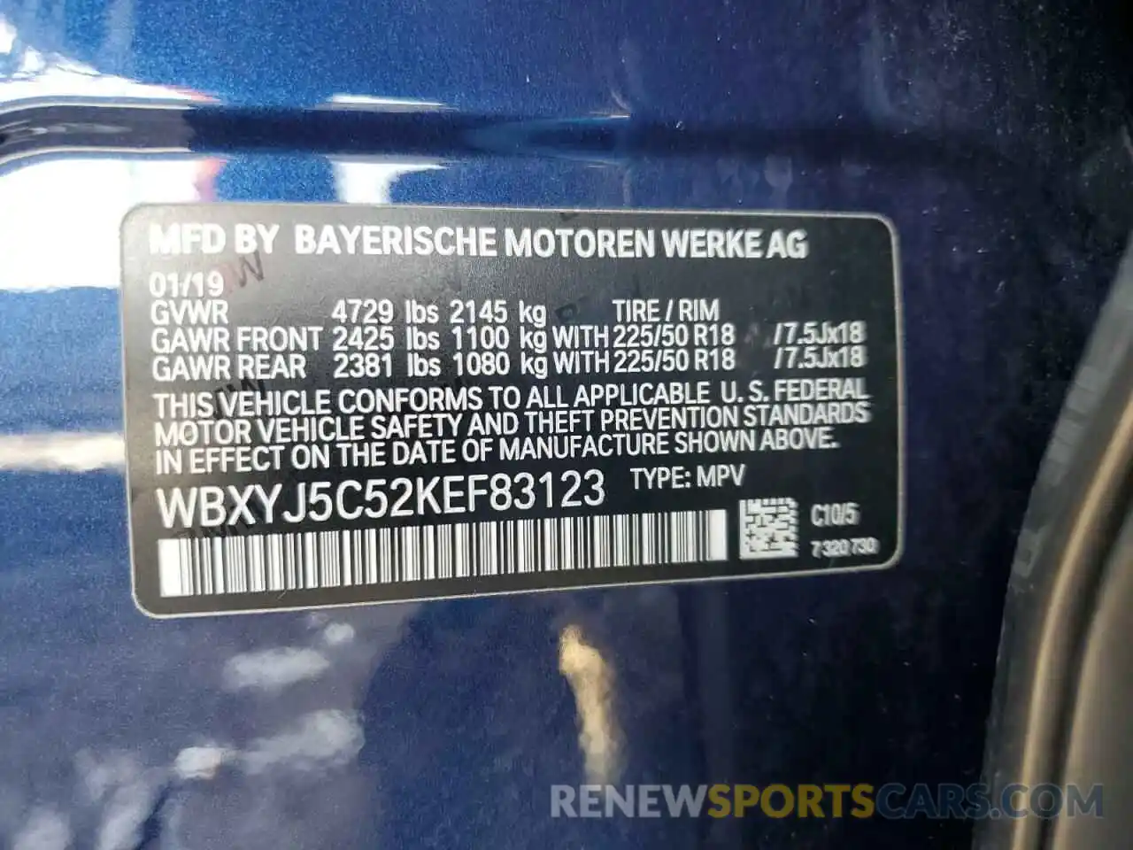 12 Photograph of a damaged car WBXYJ5C52KEF83123 BMW X2 2019