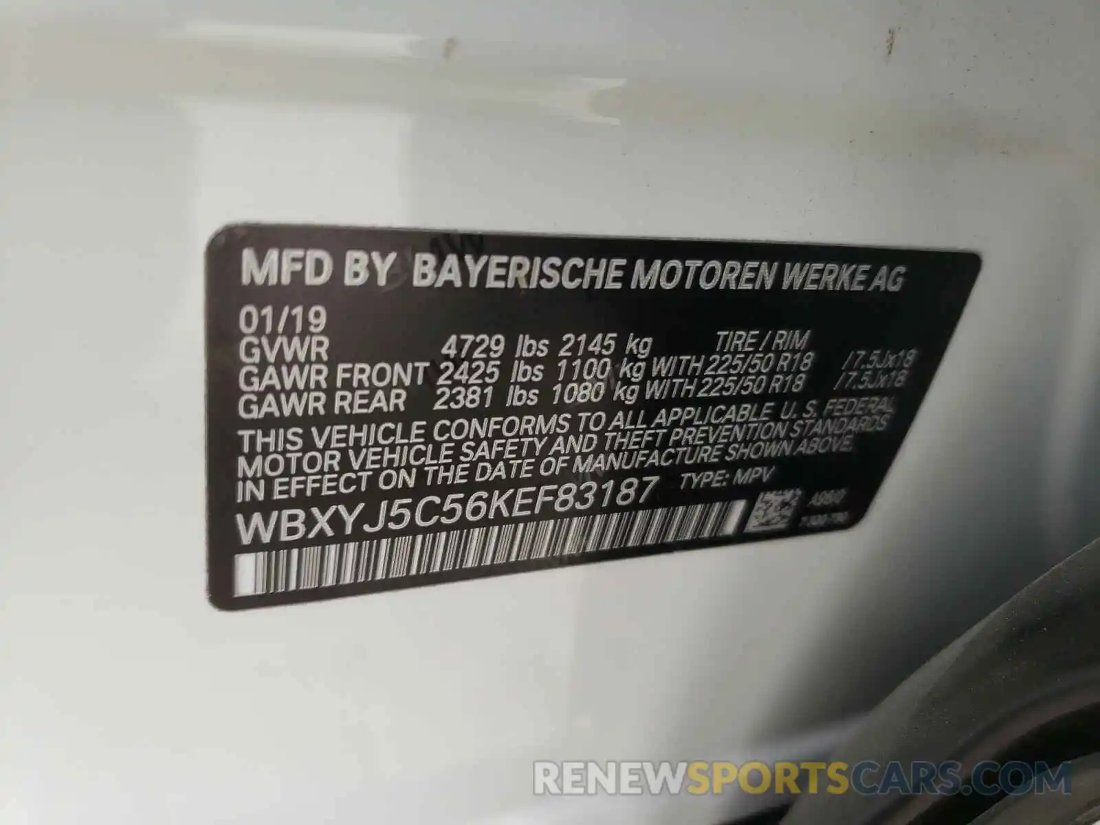 10 Photograph of a damaged car WBXYJ5C56KEF83187 BMW X2 2019
