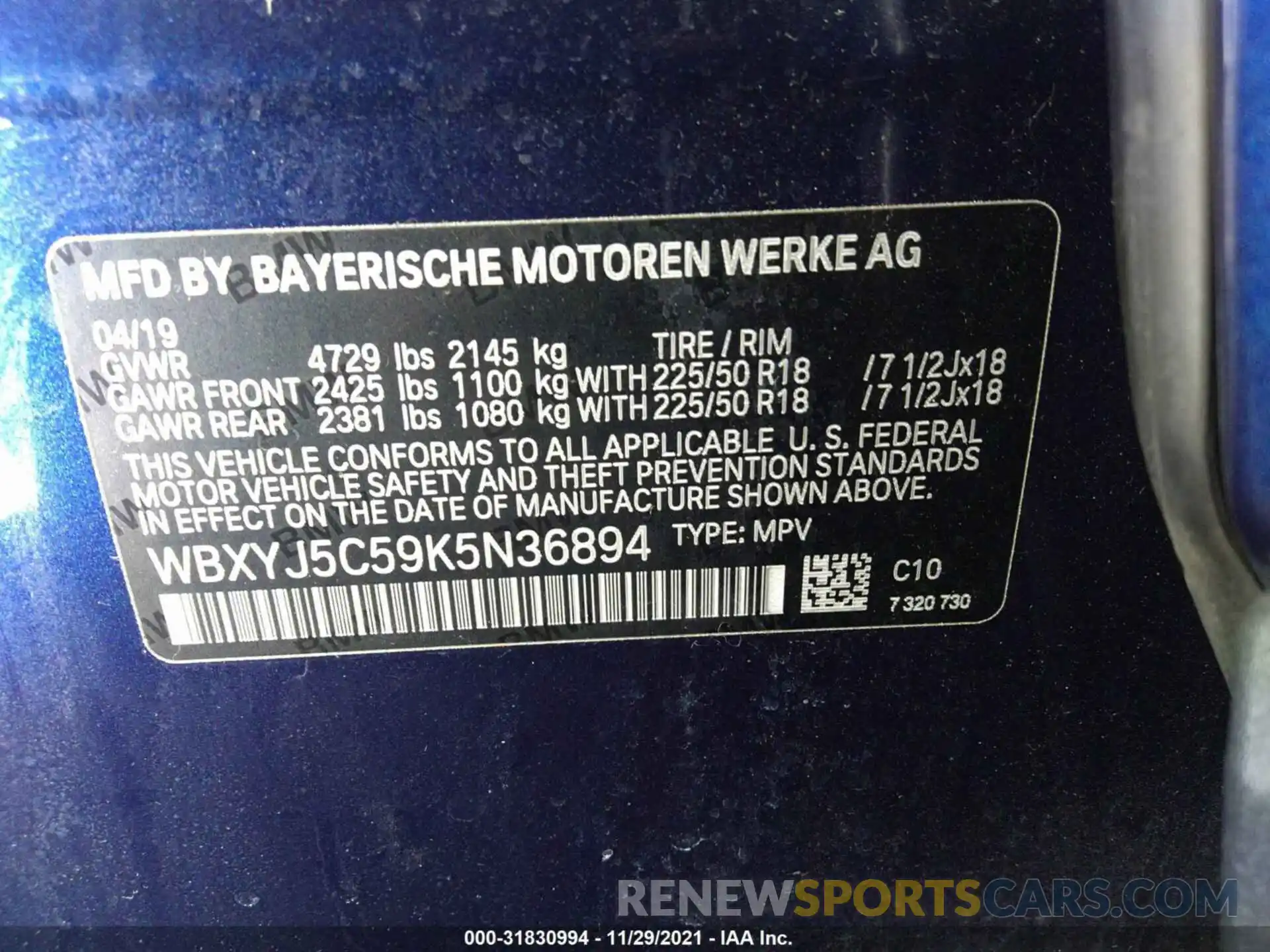 9 Фотография поврежденного автомобиля WBXYJ5C59K5N36894 BMW X2 2019