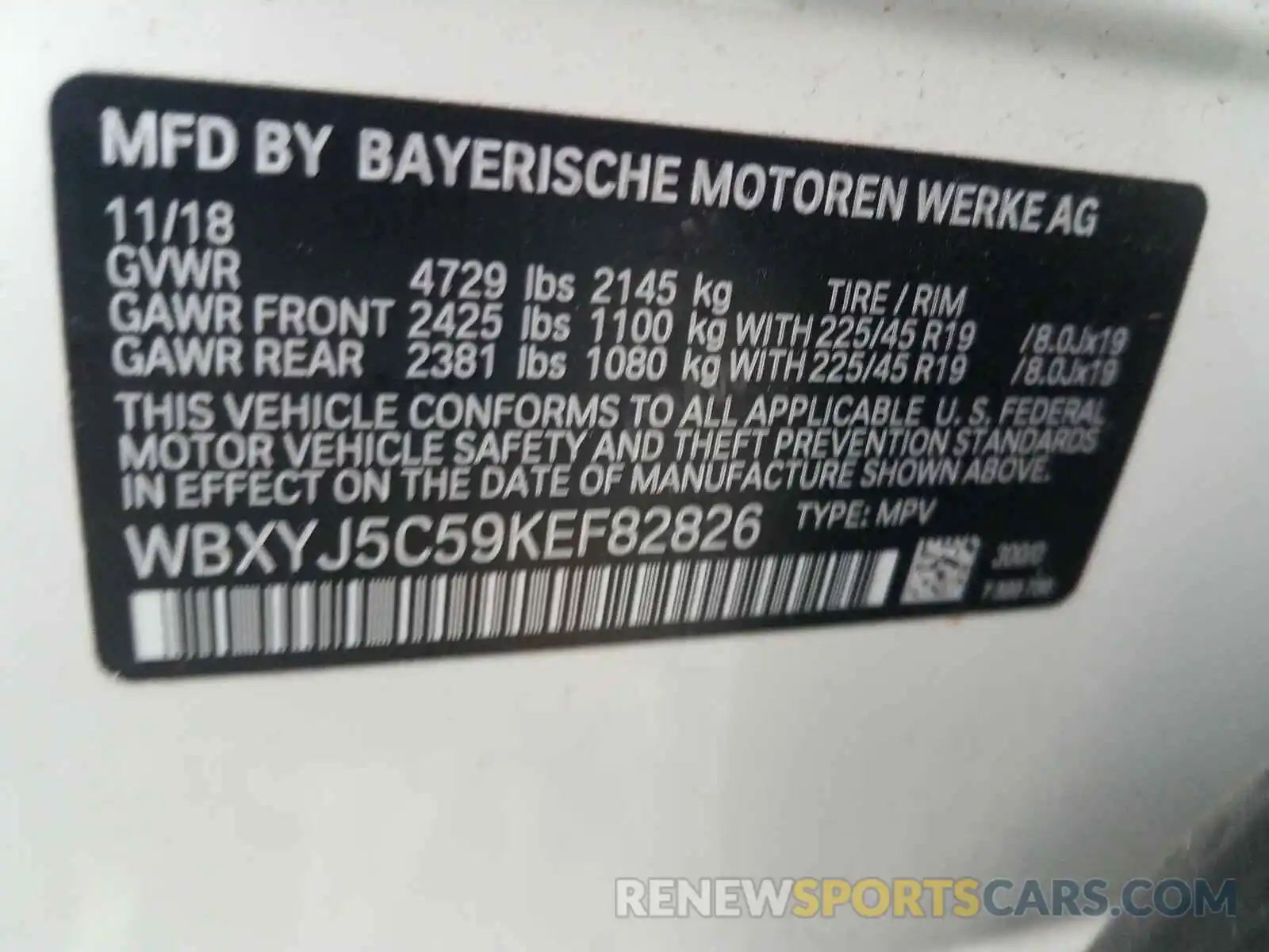 10 Фотография поврежденного автомобиля WBXYJ5C59KEF82826 BMW X2 2019