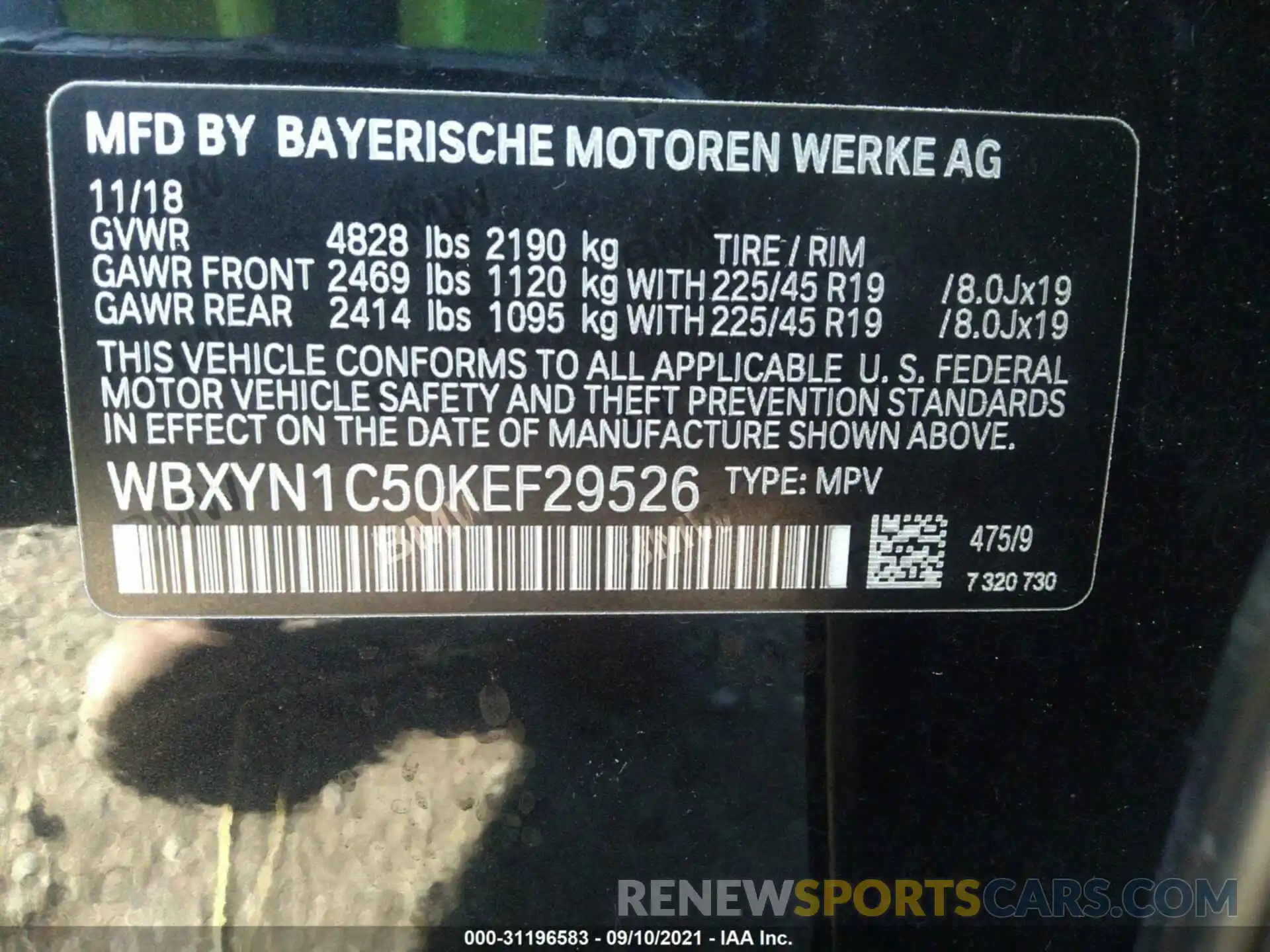 9 Фотография поврежденного автомобиля WBXYN1C50KEF29526 BMW X2 2019