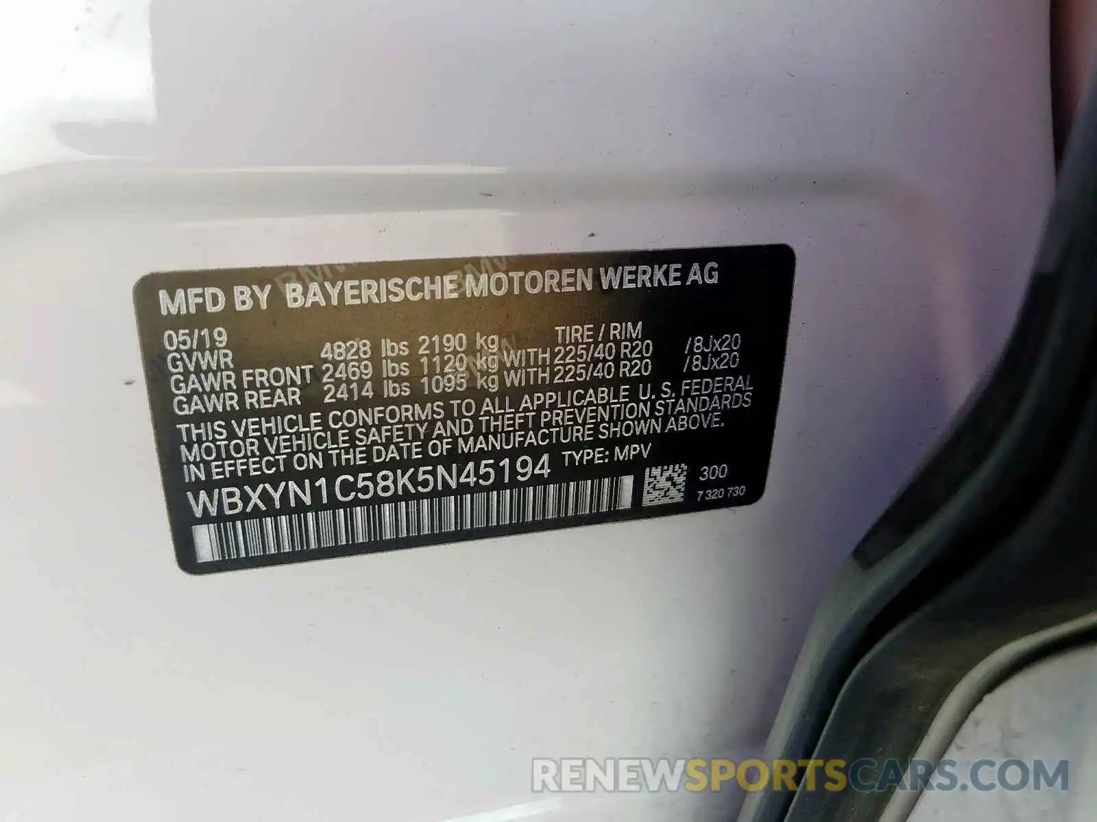 10 Фотография поврежденного автомобиля WBXYN1C58K5N45194 BMW X2 2019