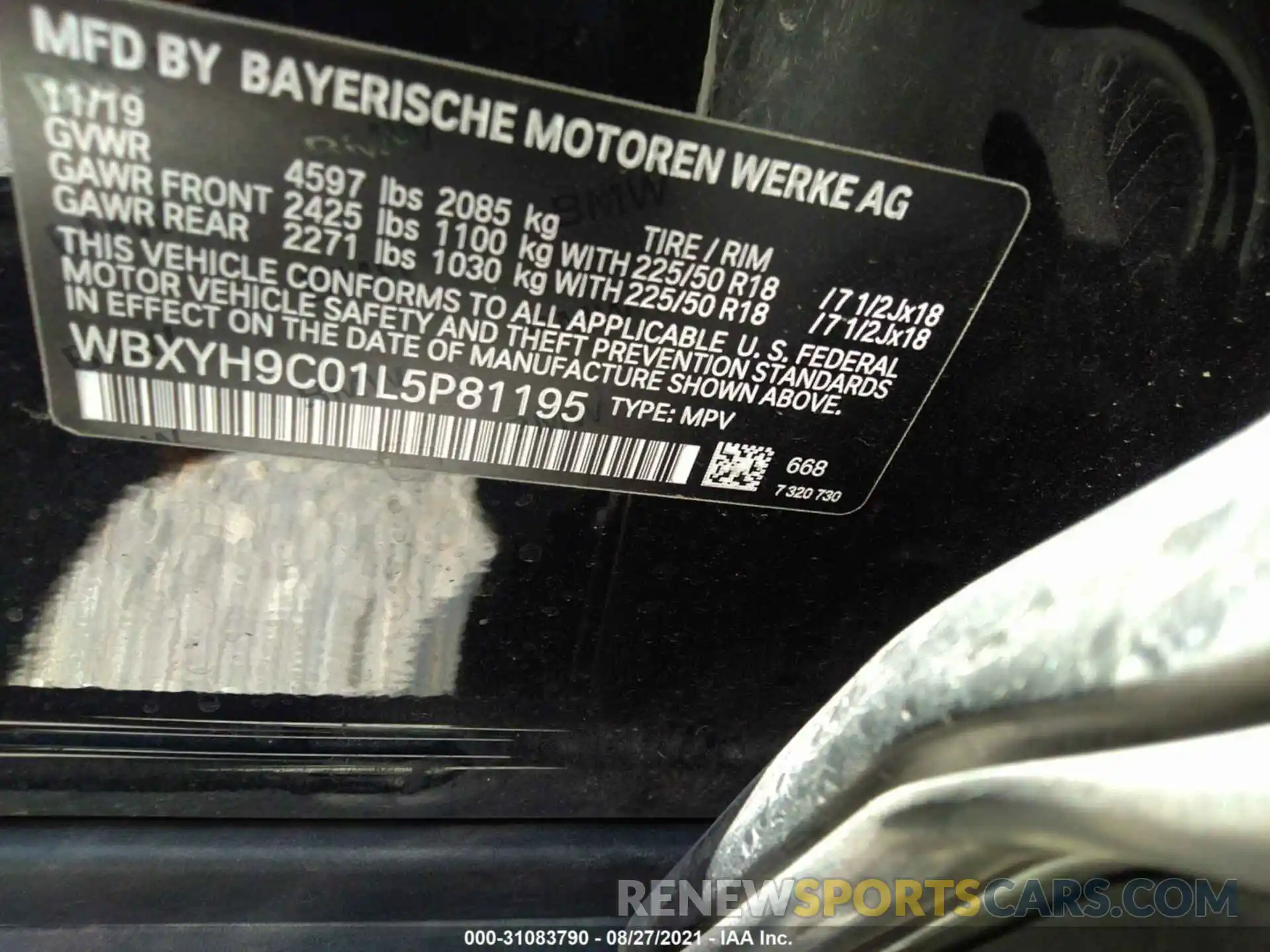 9 Фотография поврежденного автомобиля WBXYH9C01L5P81195 BMW X2 2020