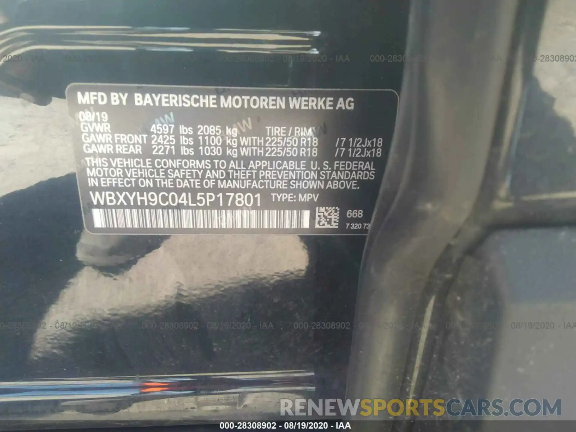 9 Photograph of a damaged car WBXYH9C04L5P17801 BMW X2 2020