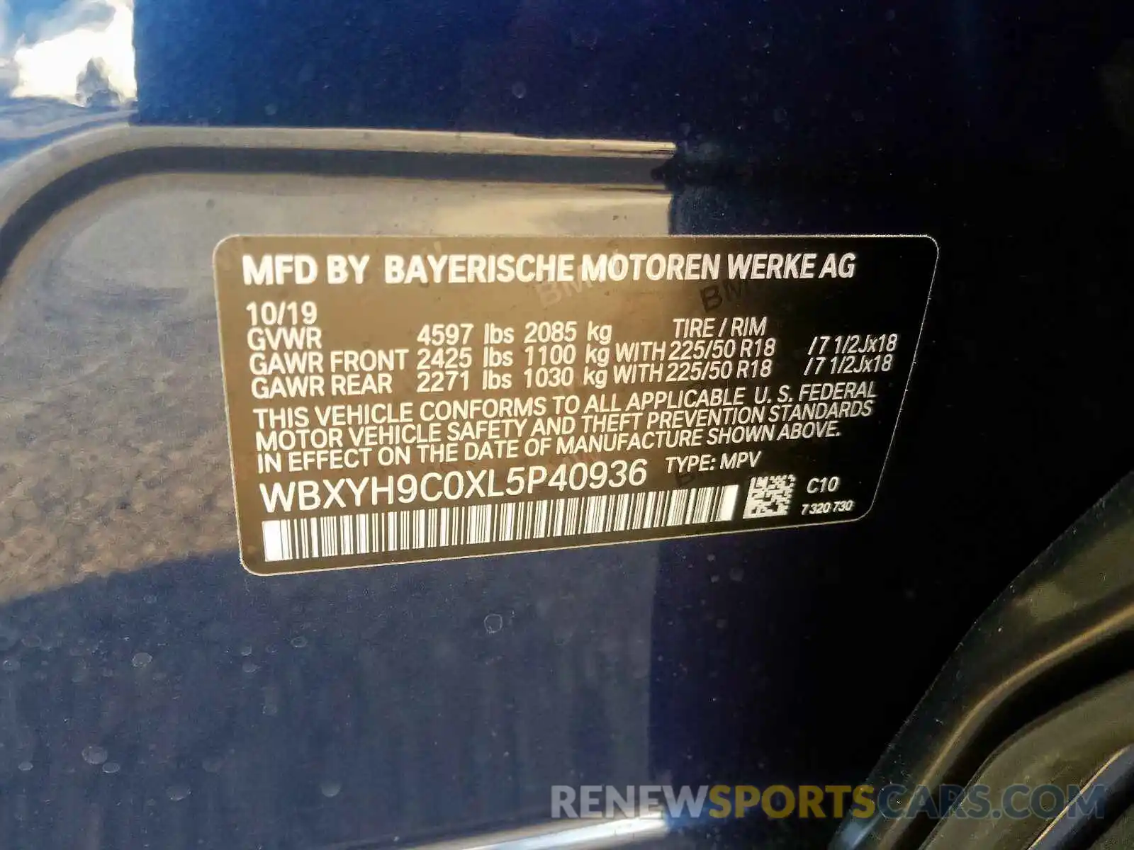 10 Фотография поврежденного автомобиля WBXYH9C0XL5P40936 BMW X2 2020