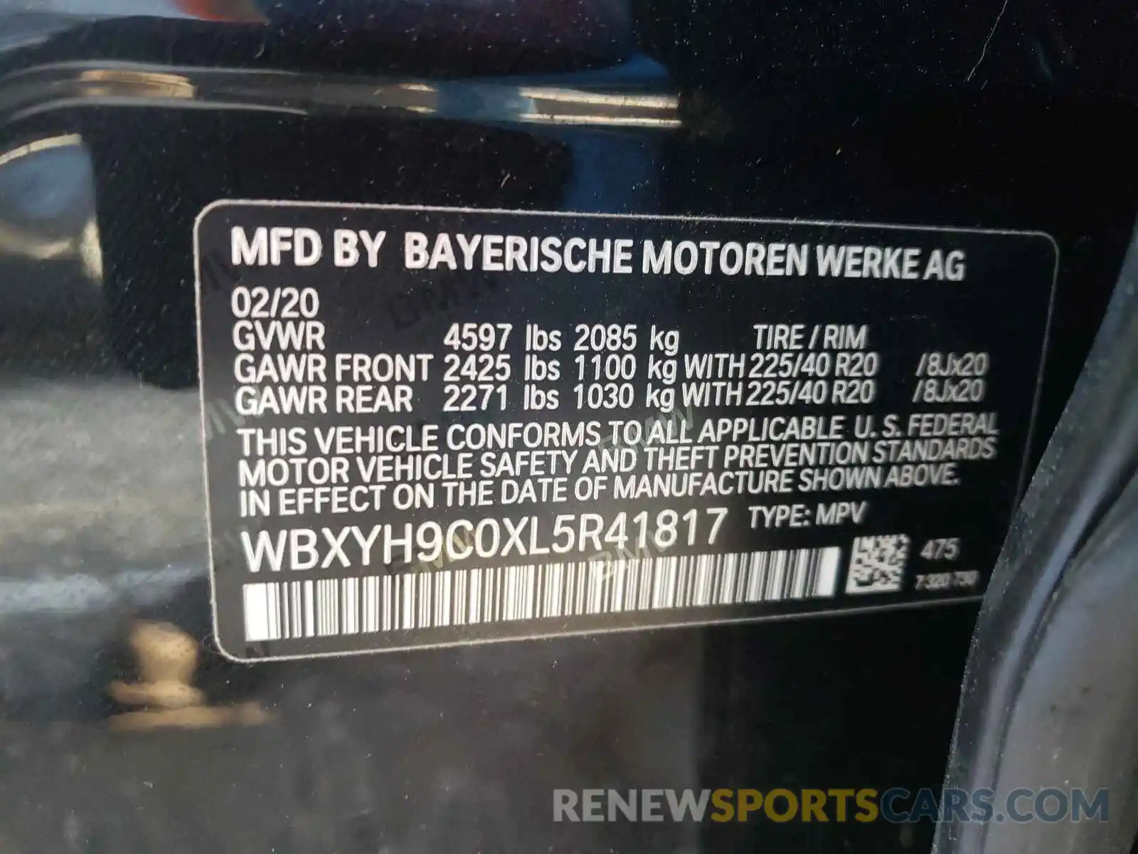 10 Фотография поврежденного автомобиля WBXYH9C0XL5R41817 BMW X2 2020