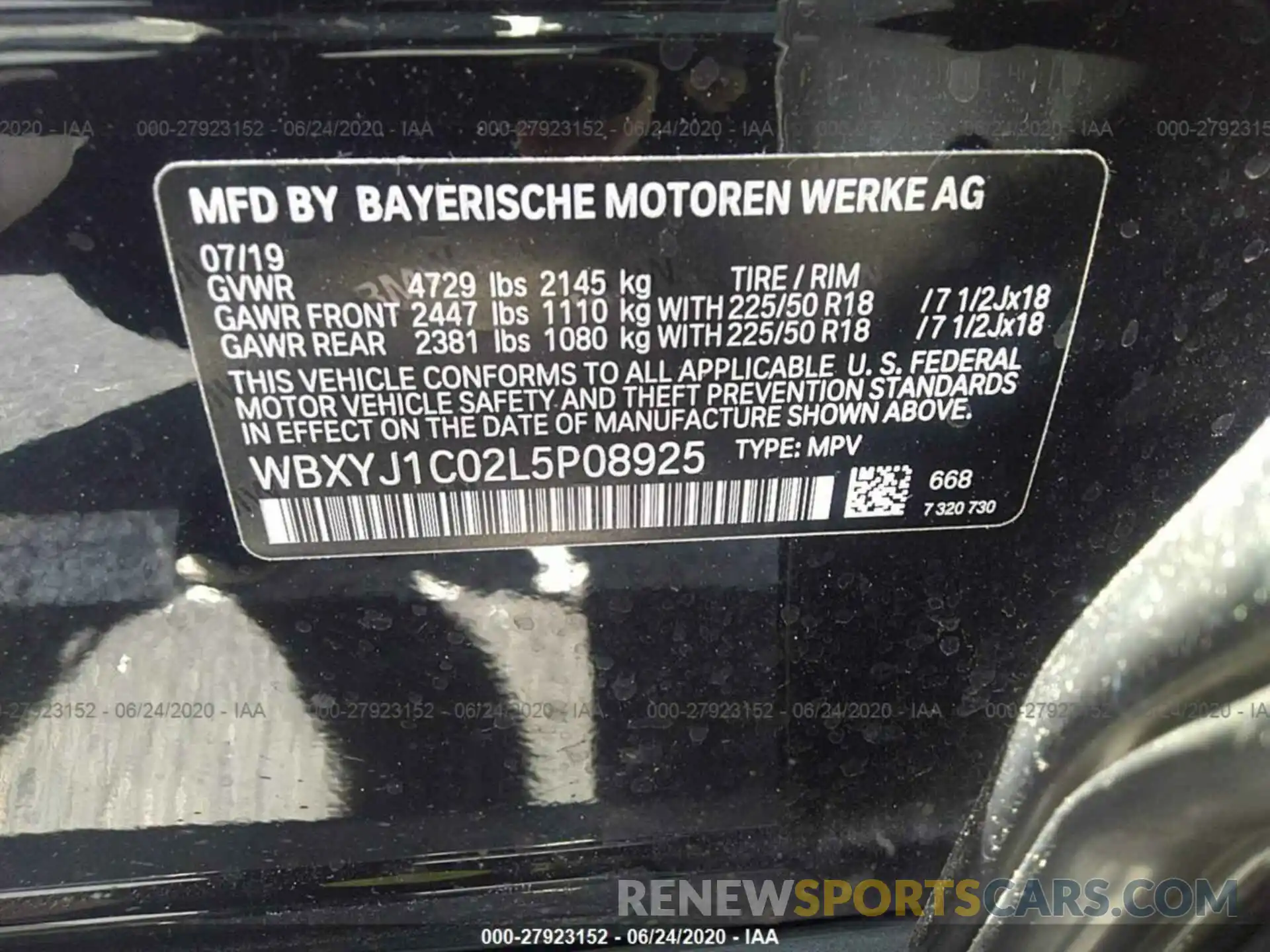 9 Фотография поврежденного автомобиля WBXYJ1C02L5P08925 BMW X2 2020