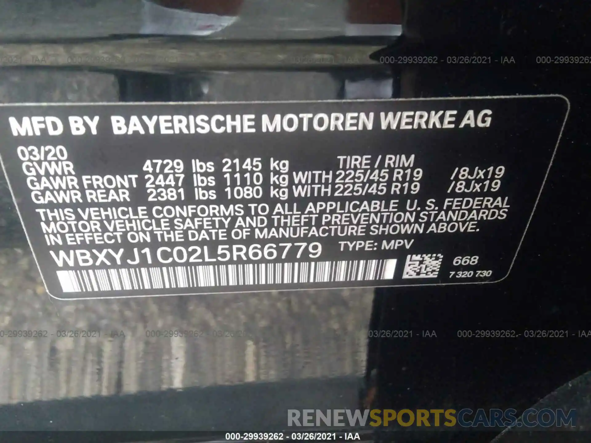 9 Photograph of a damaged car WBXYJ1C02L5R66779 BMW X2 2020