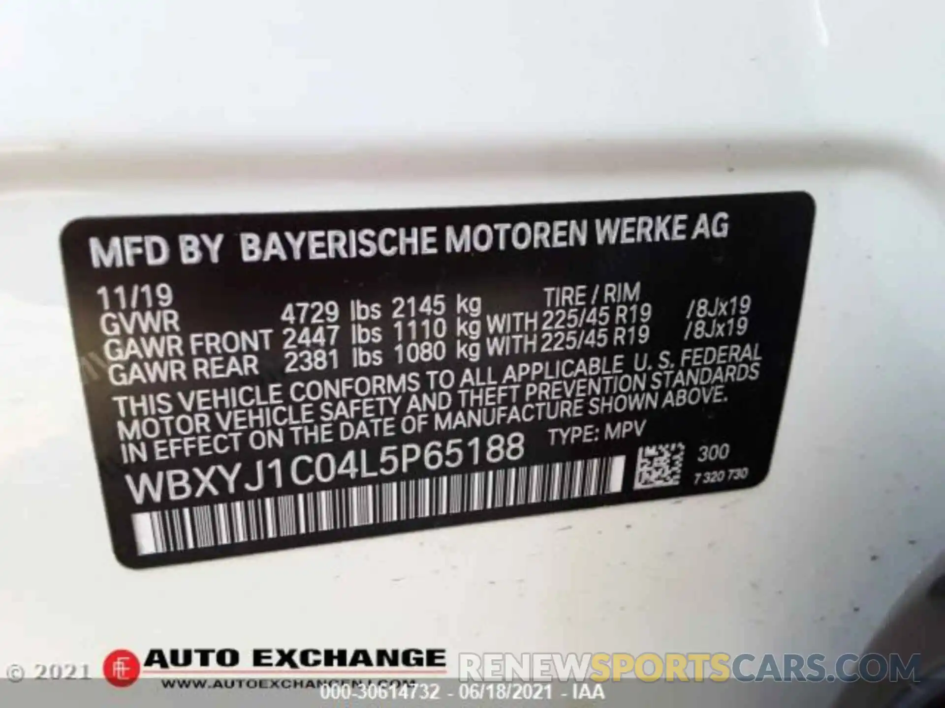 14 Фотография поврежденного автомобиля WBXYJ1C04L5P65188 BMW X2 2020