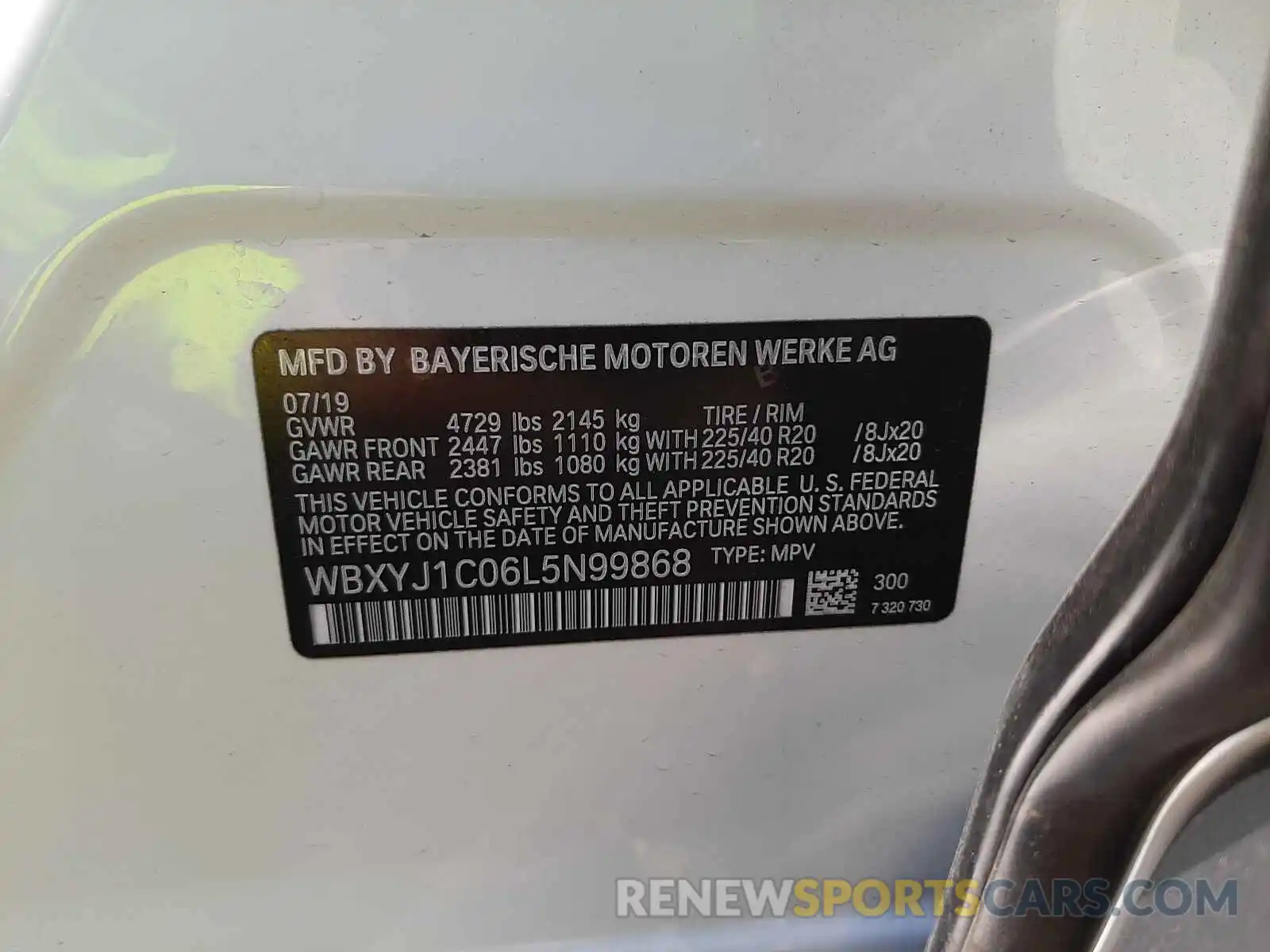 10 Фотография поврежденного автомобиля WBXYJ1C06L5N99868 BMW X2 2020