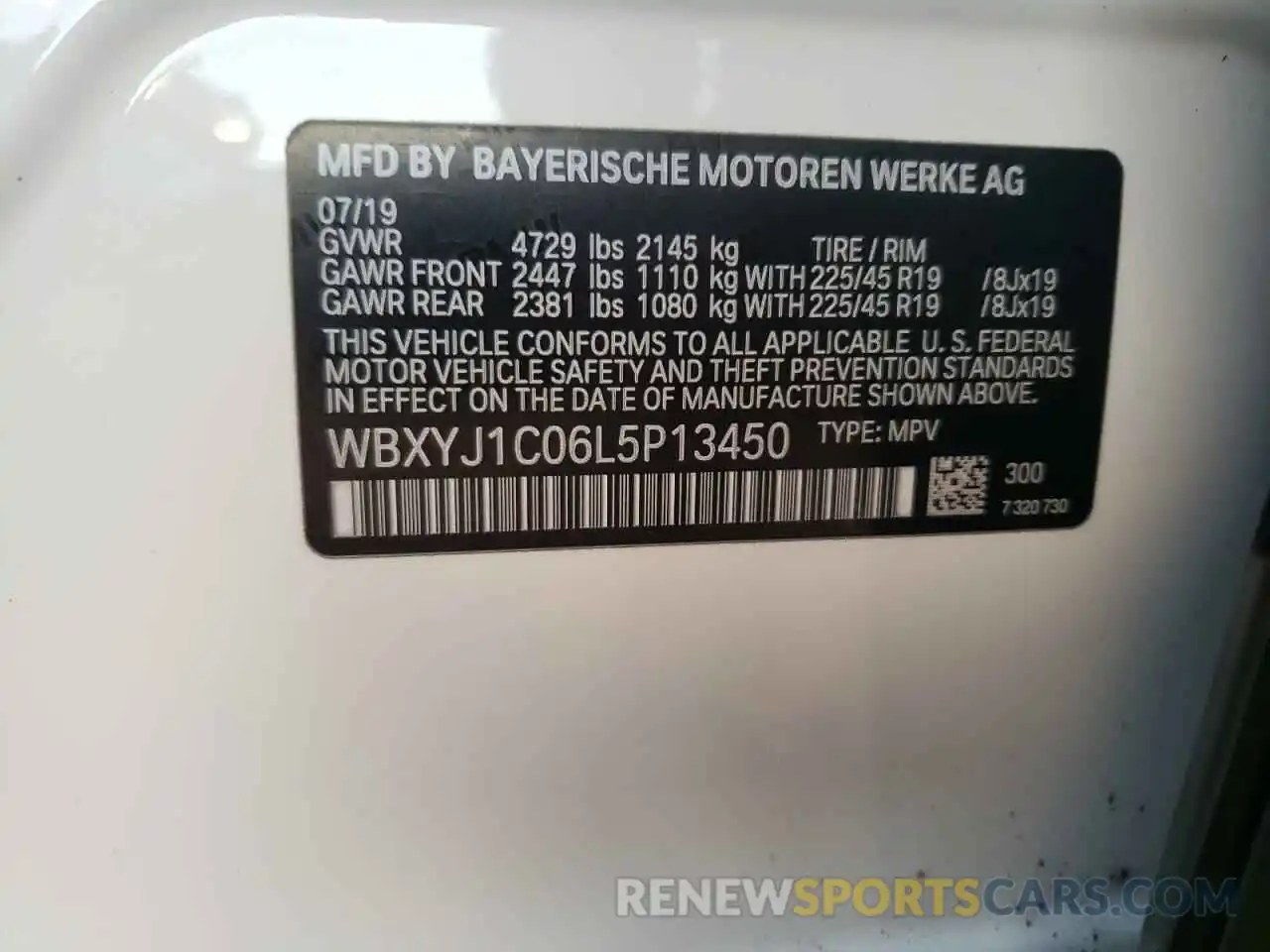 10 Фотография поврежденного автомобиля WBXYJ1C06L5P13450 BMW X2 2020