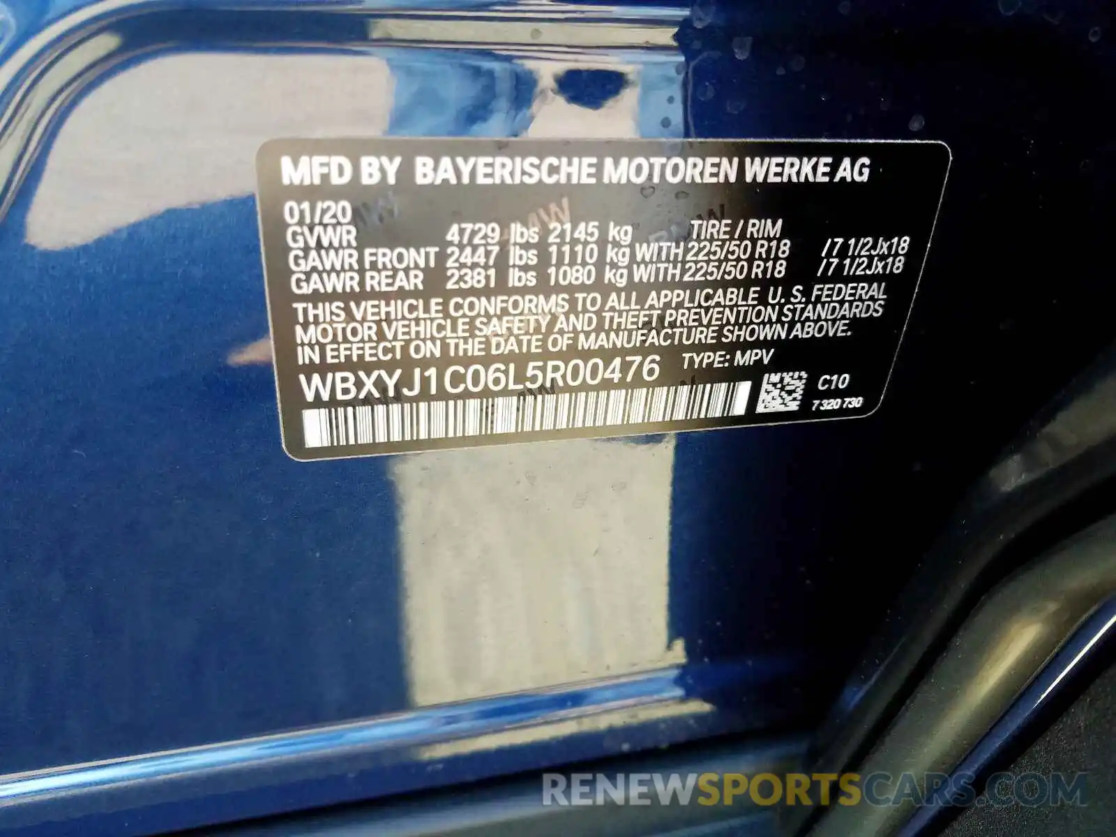 10 Фотография поврежденного автомобиля WBXYJ1C06L5R00476 BMW X2 2020