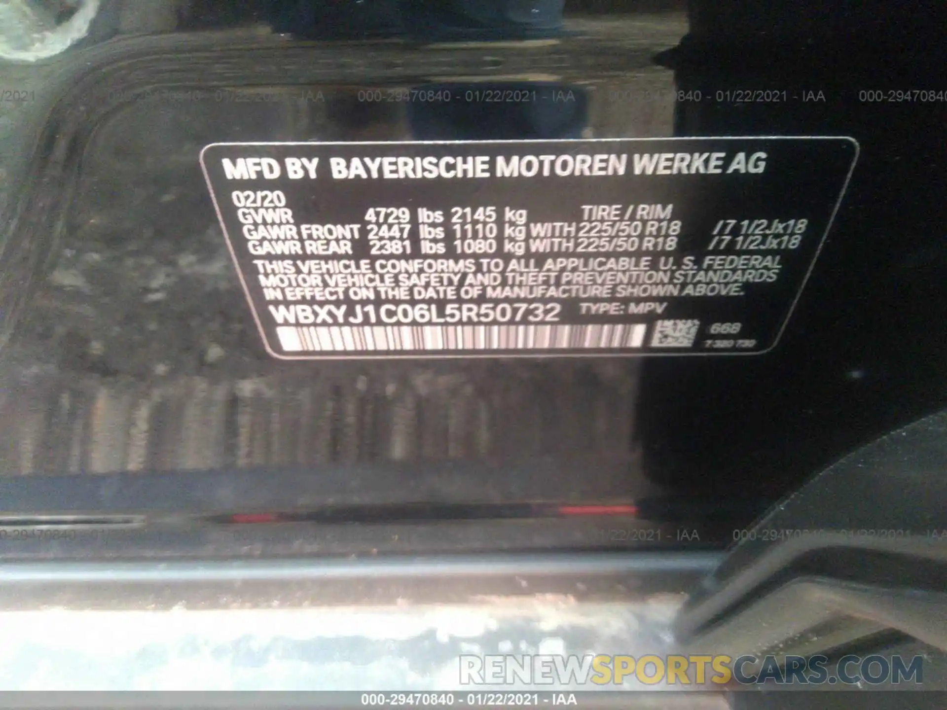 9 Photograph of a damaged car WBXYJ1C06L5R50732 BMW X2 2020